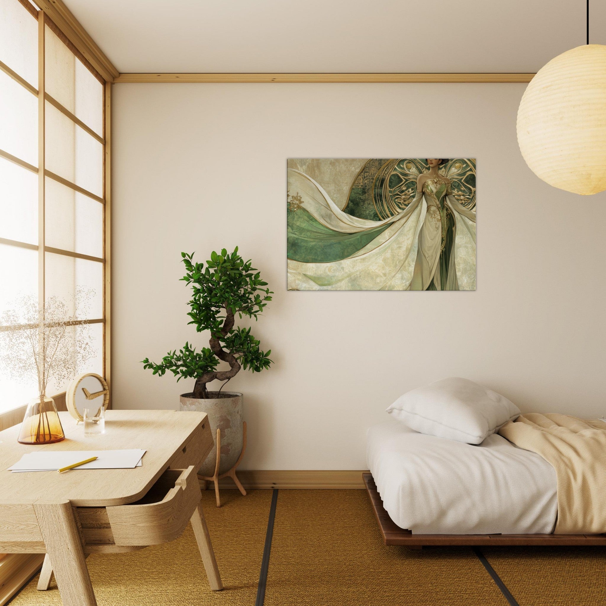 Canvas Landscape - Alien Royalty in Art Nouveau Elegance A portrait 4 - Shop Ai Art WebShop - Digital Art online Store