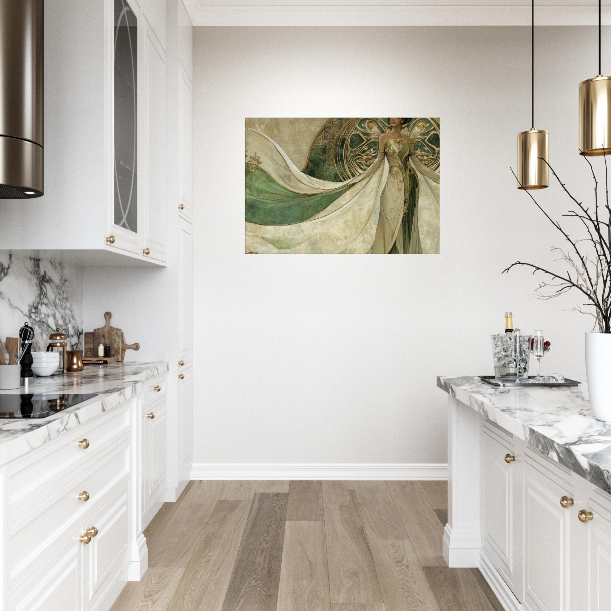 Canvas Landscape - Alien Royalty in Art Nouveau Elegance A portrait 4 - Shop Ai Art WebShop - Digital Art online Store