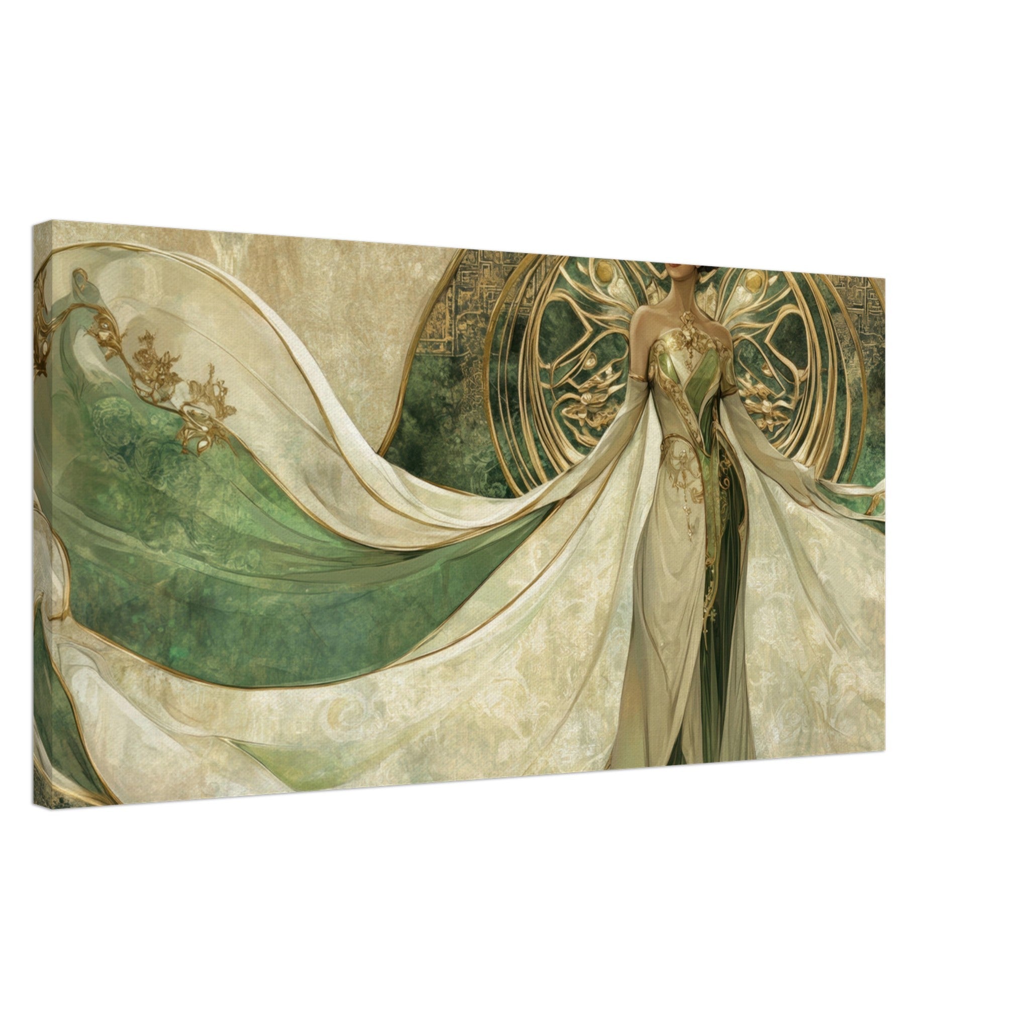 Canvas Landscape - Alien Royalty in Art Nouveau Elegance A portrait 4 - Shop Ai Art WebShop - Digital Art online Store