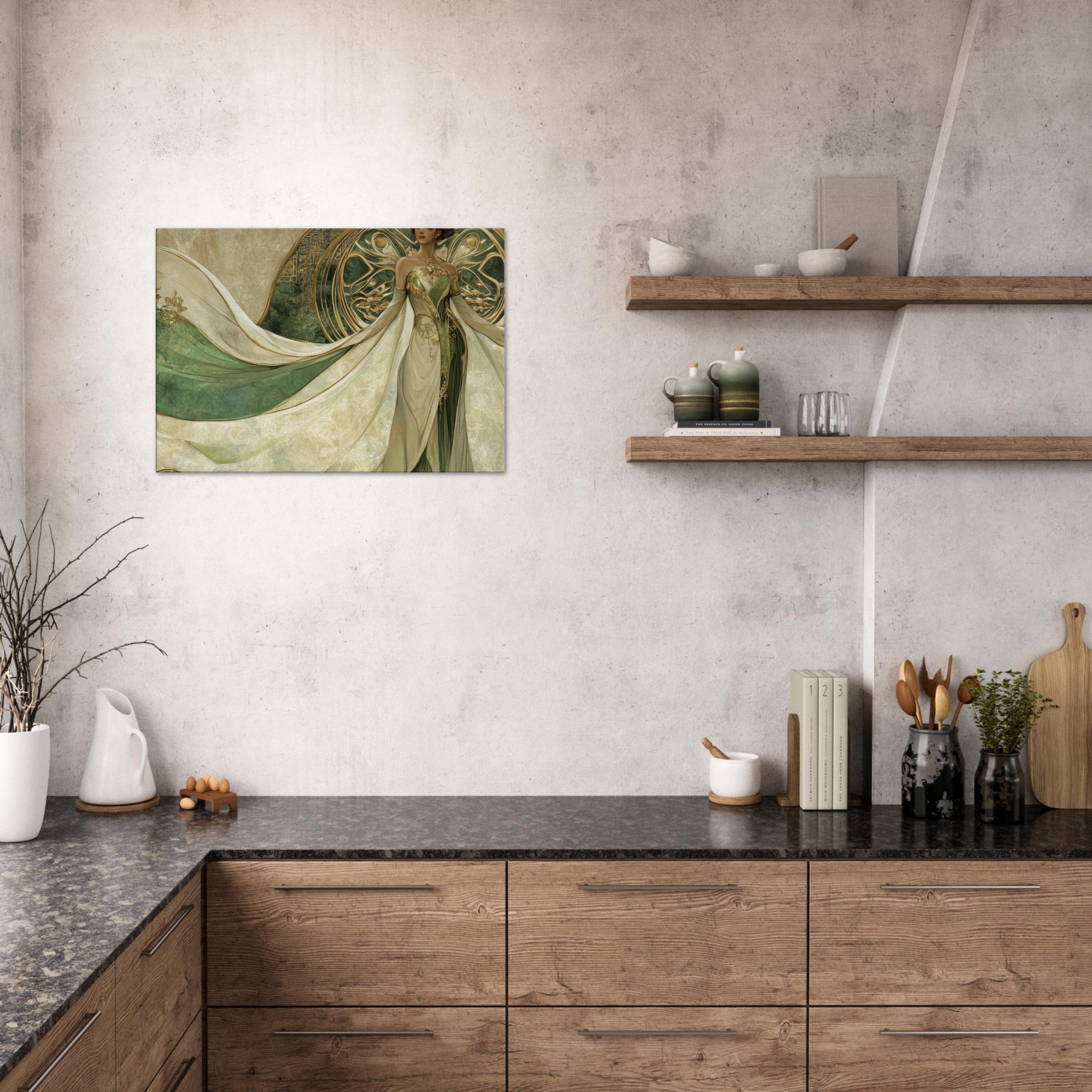 Canvas Landscape - Alien Royalty in Art Nouveau Elegance A portrait 4 - Shop Ai Art WebShop - Digital Art online Store