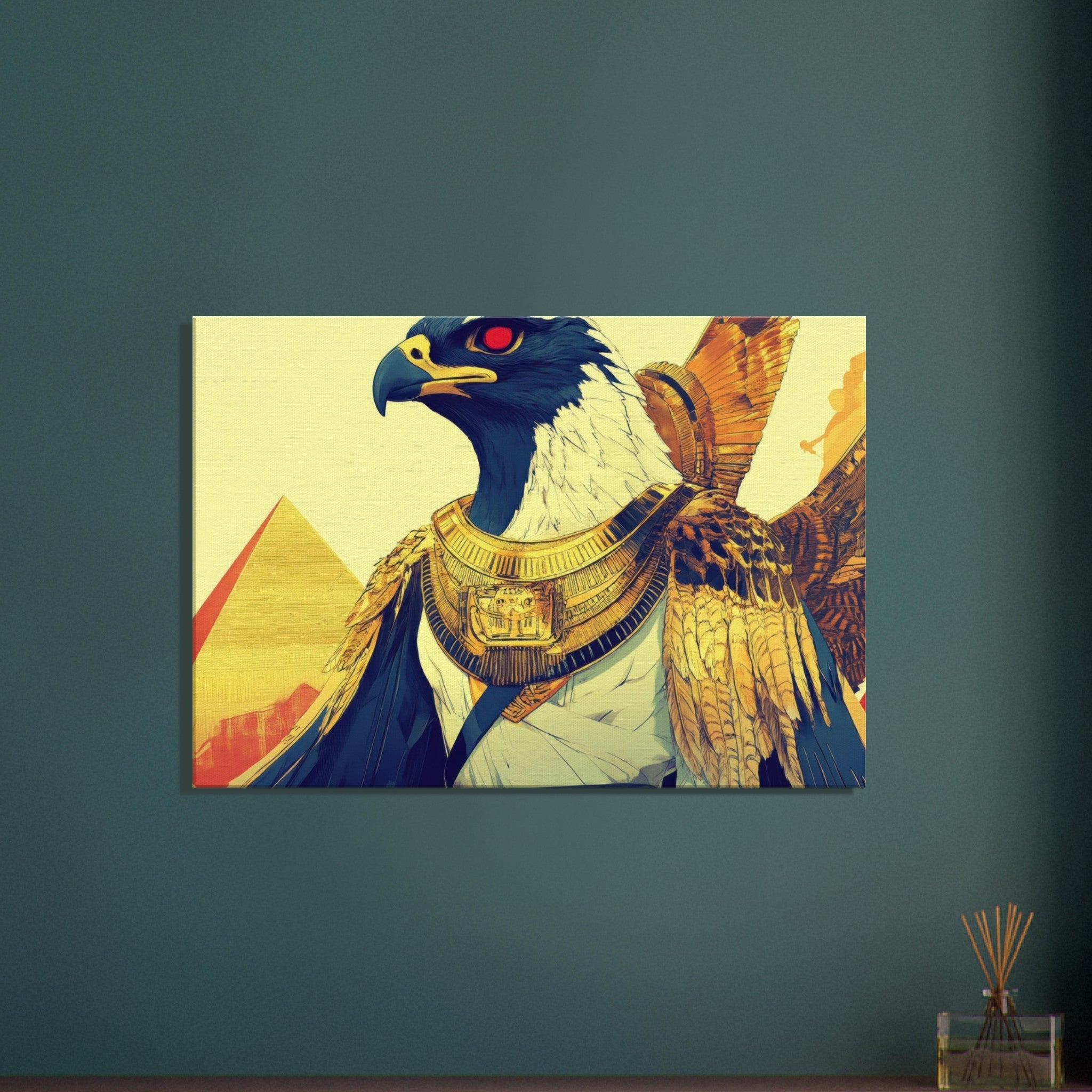 Canvas Landscape - Ancient Egyptian Falcon God Horus A majestic far 3 - Shop Ai Art WebShop - Digital Art online Store