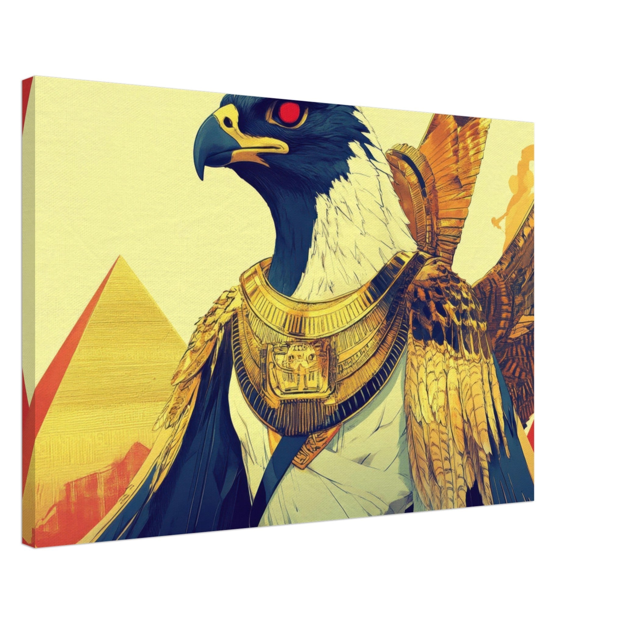 Canvas Landscape - Ancient Egyptian Falcon God Horus A majestic far 3 - Shop Ai Art WebShop - Digital Art online Store