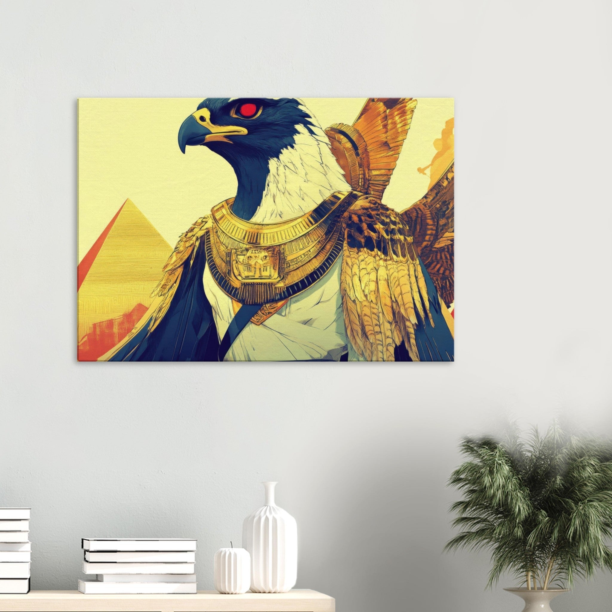 Canvas Landscape - Ancient Egyptian Falcon God Horus A majestic far 3 - Shop Ai Art WebShop - Digital Art online Store