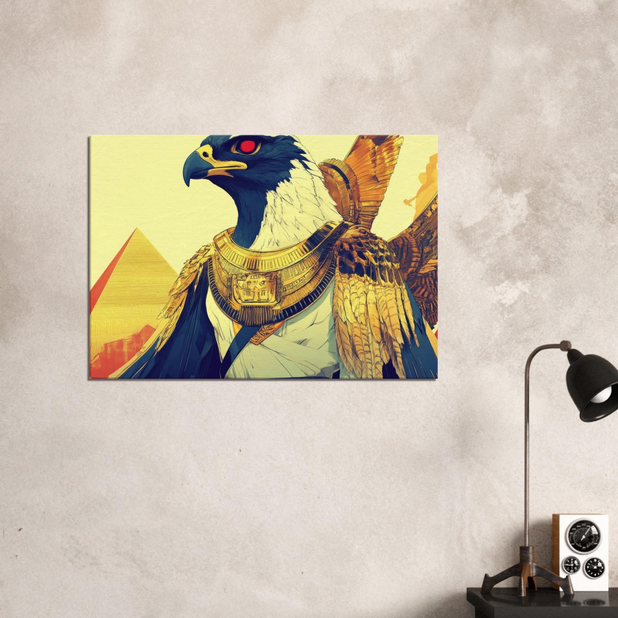 Canvas Landscape - Ancient Egyptian Falcon God Horus A majestic far 3 - Shop Ai Art WebShop - Digital Art online Store