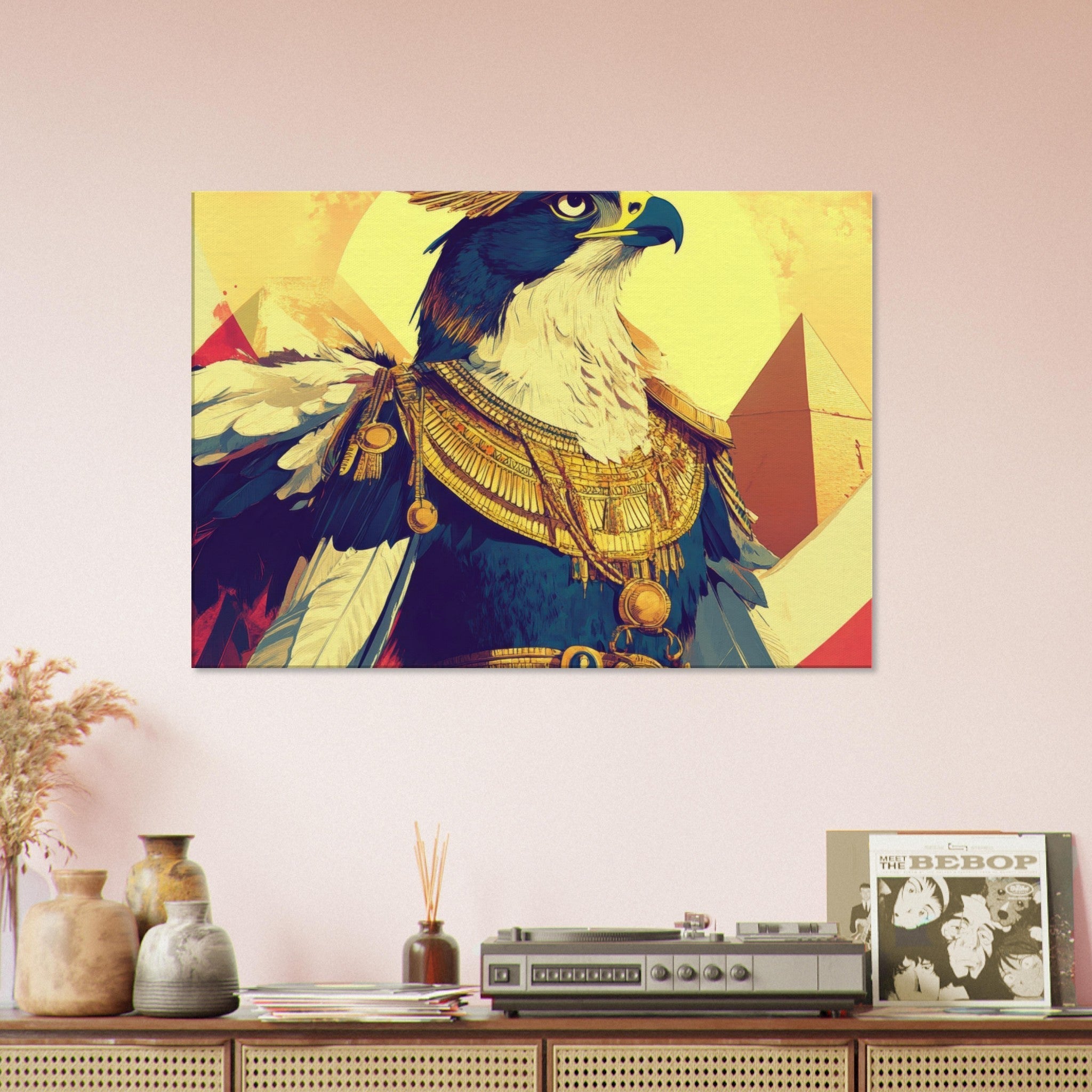Canvas Landscape - Ancient Egyptian Falcon God Horus A majestic far 5 - Shop Ai Art WebShop - Digital Art online Store