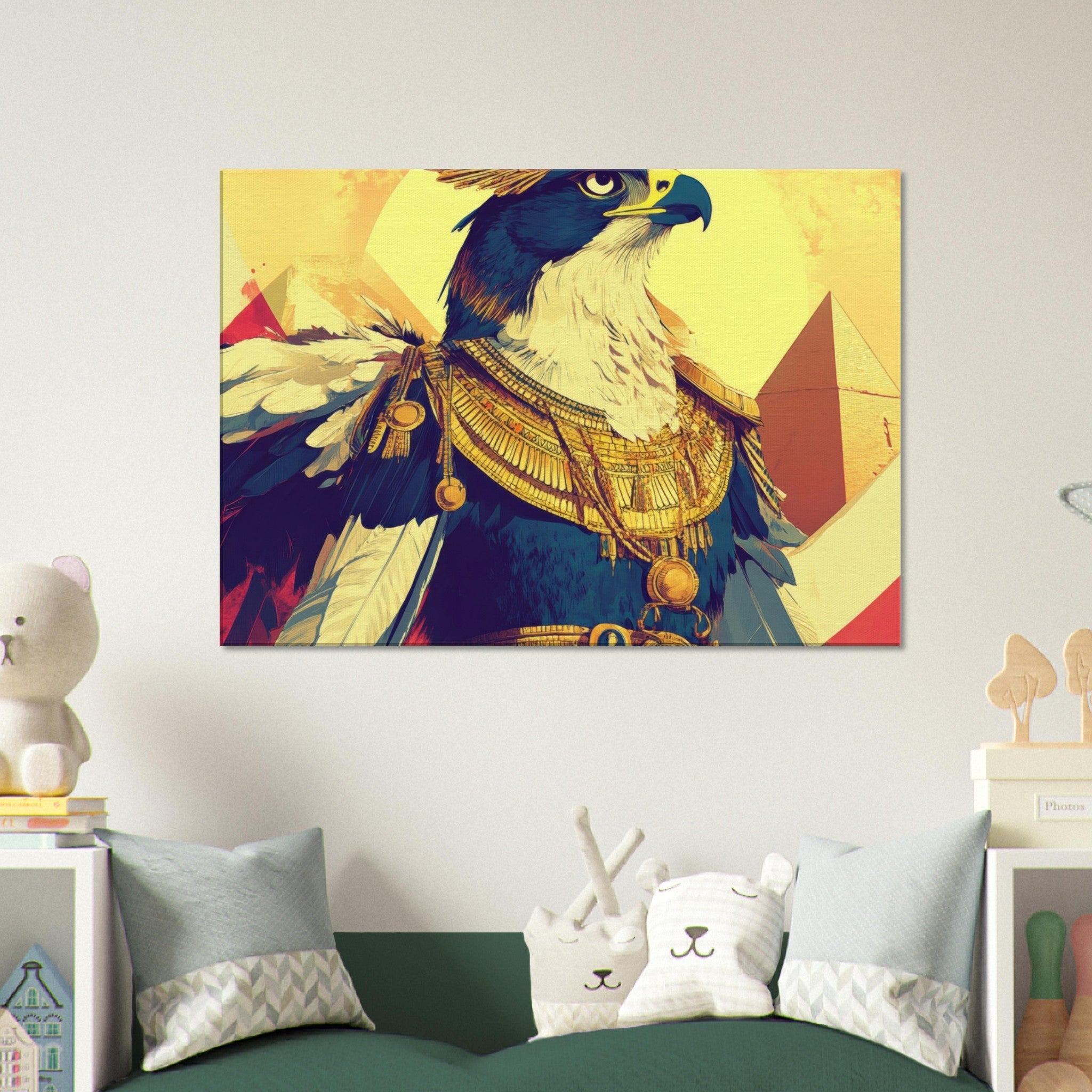 Canvas Landscape - Ancient Egyptian Falcon God Horus A majestic far 5 - Shop Ai Art WebShop - Digital Art online Store
