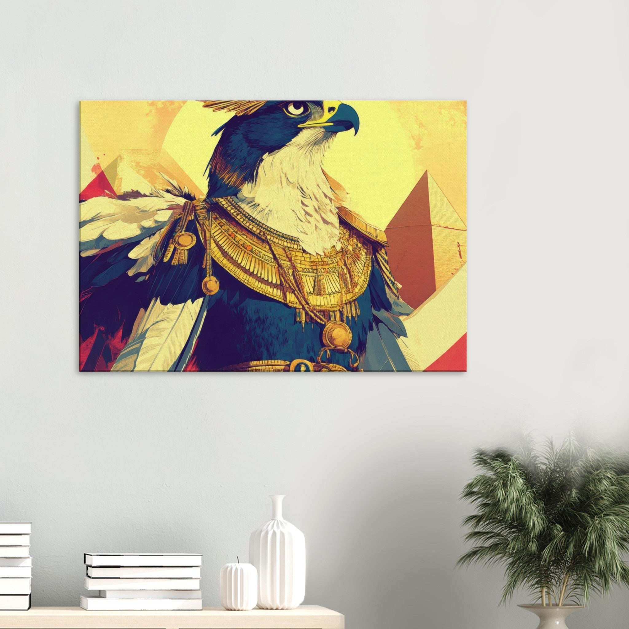 Canvas Landscape - Ancient Egyptian Falcon God Horus A majestic far 5 - Shop Ai Art WebShop - Digital Art online Store