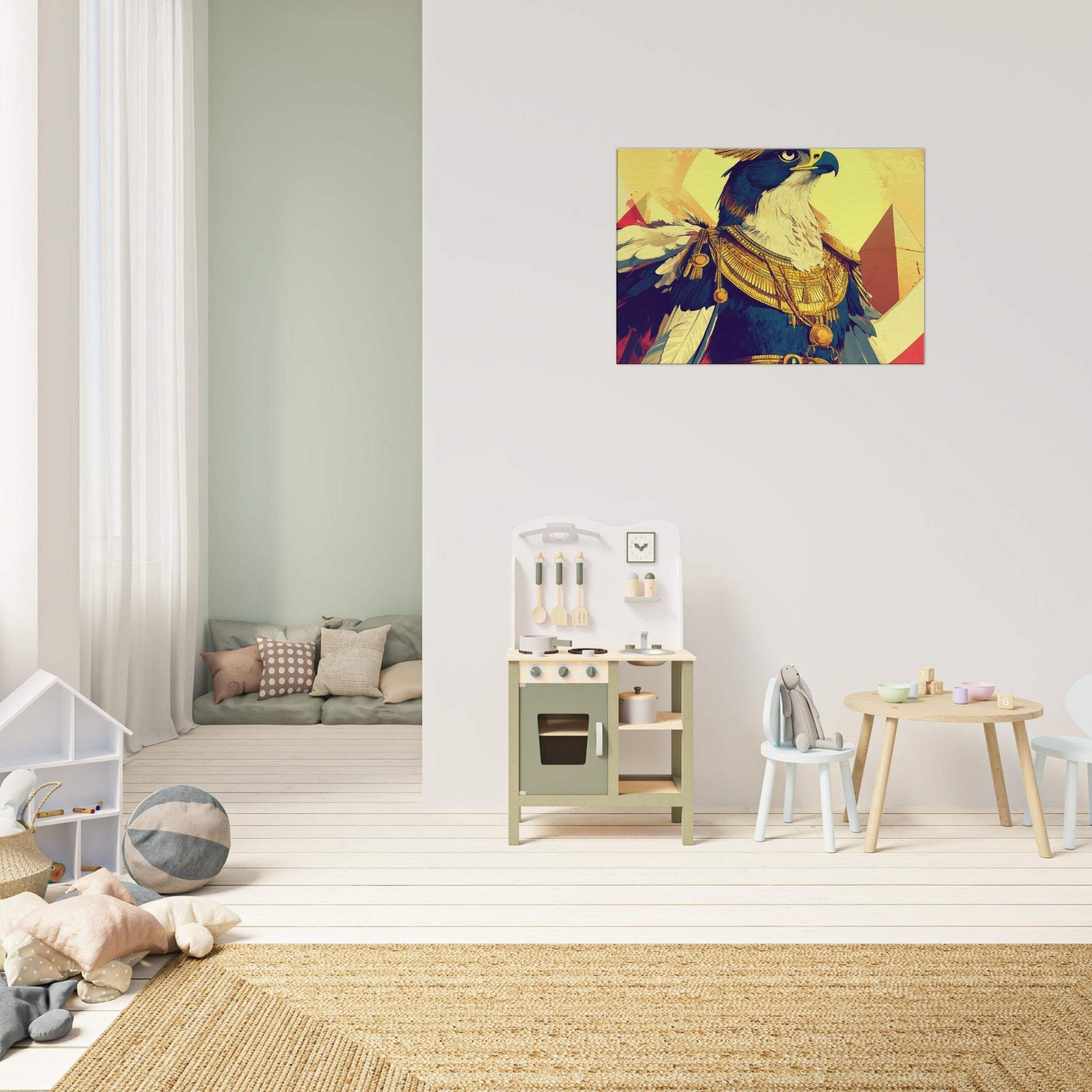 Canvas Landscape - Ancient Egyptian Falcon God Horus A majestic far 5 - Shop Ai Art WebShop - Digital Art online Store