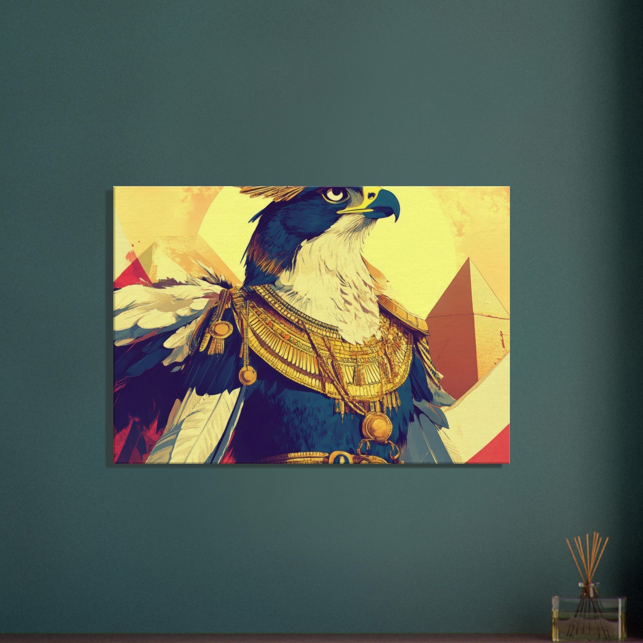 Canvas Landscape - Ancient Egyptian Falcon God Horus A majestic far 5 - Shop Ai Art WebShop - Digital Art online Store