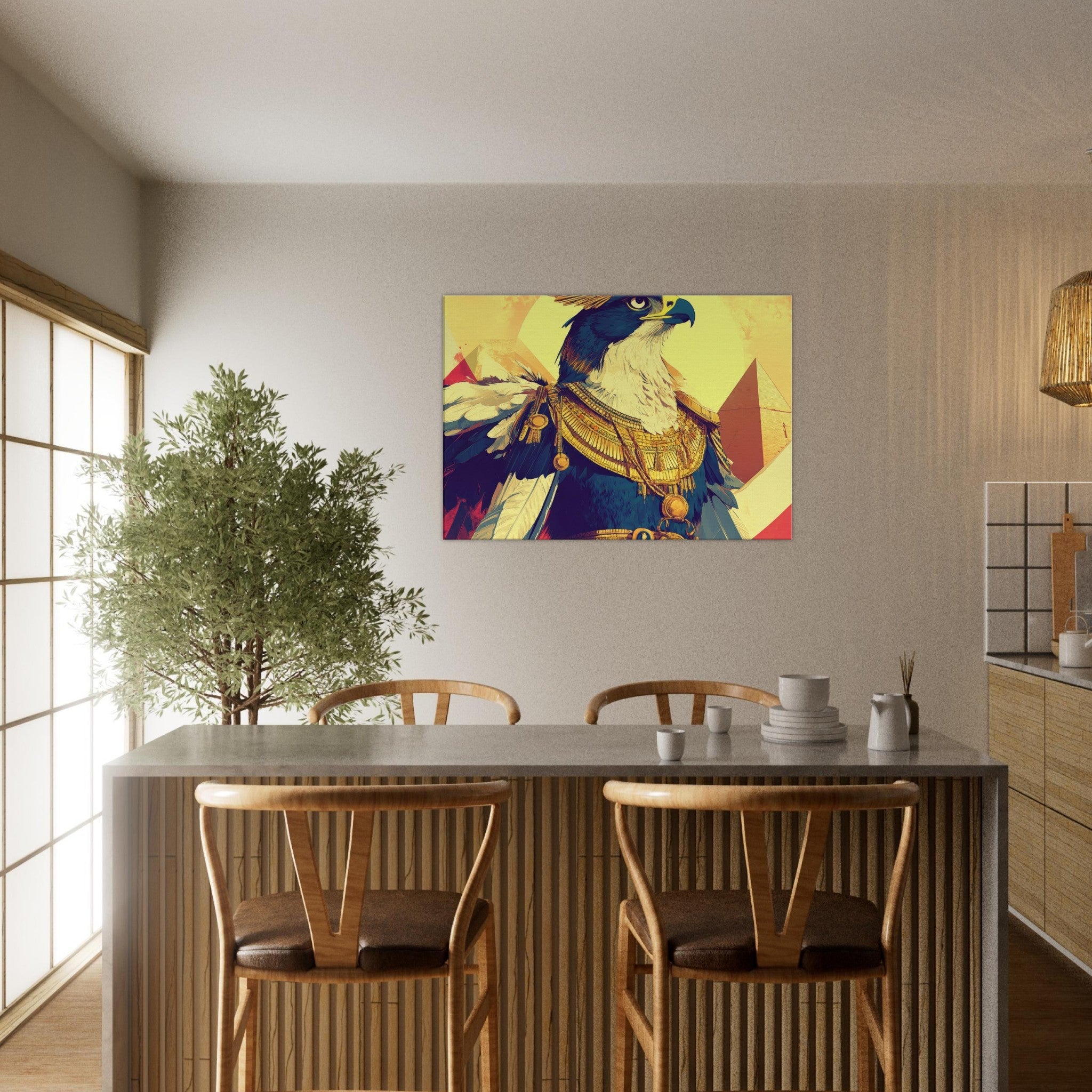Canvas Landscape - Ancient Egyptian Falcon God Horus A majestic far 5 - Shop Ai Art WebShop - Digital Art online Store