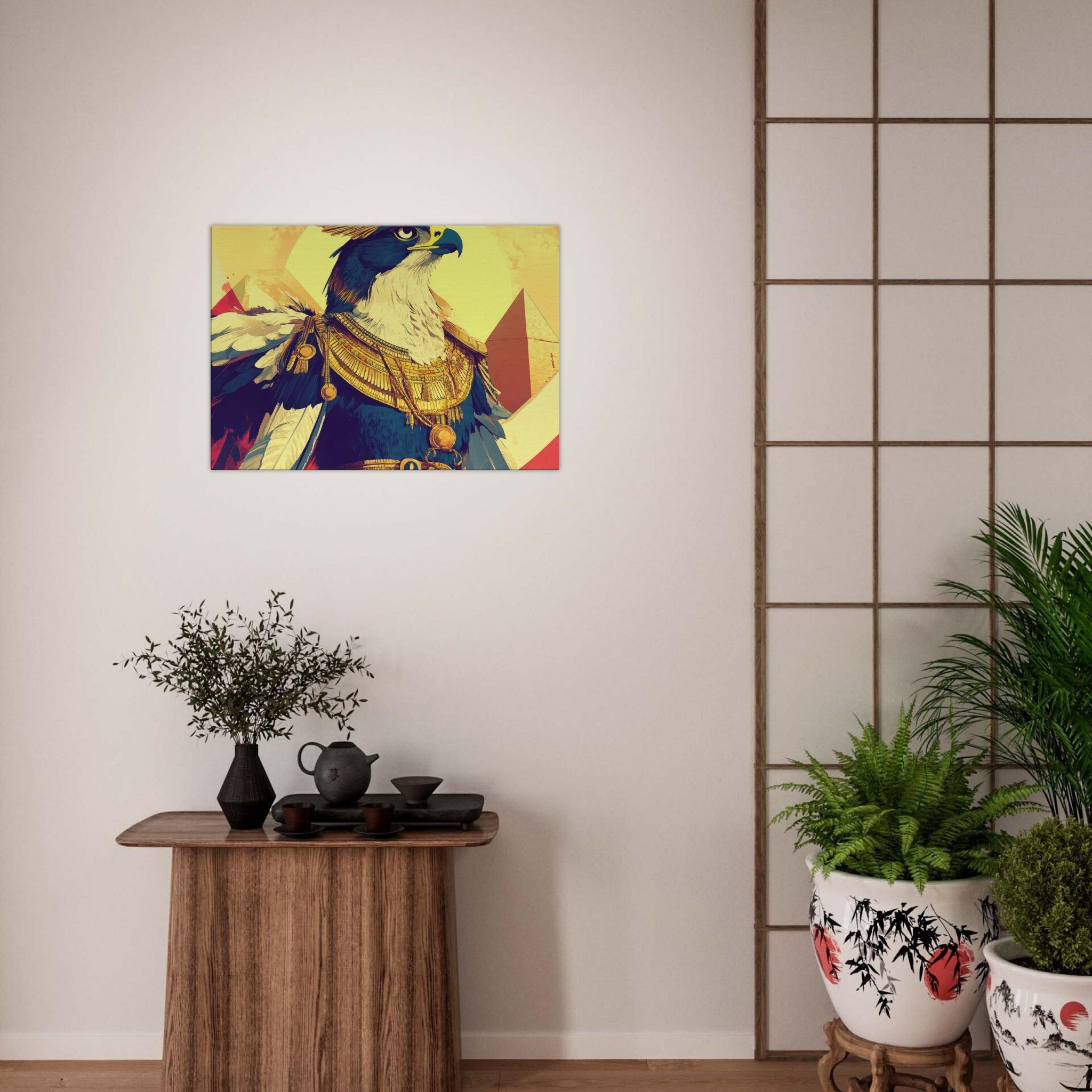 Canvas Landscape - Ancient Egyptian Falcon God Horus A majestic far 5 - Shop Ai Art WebShop - Digital Art online Store