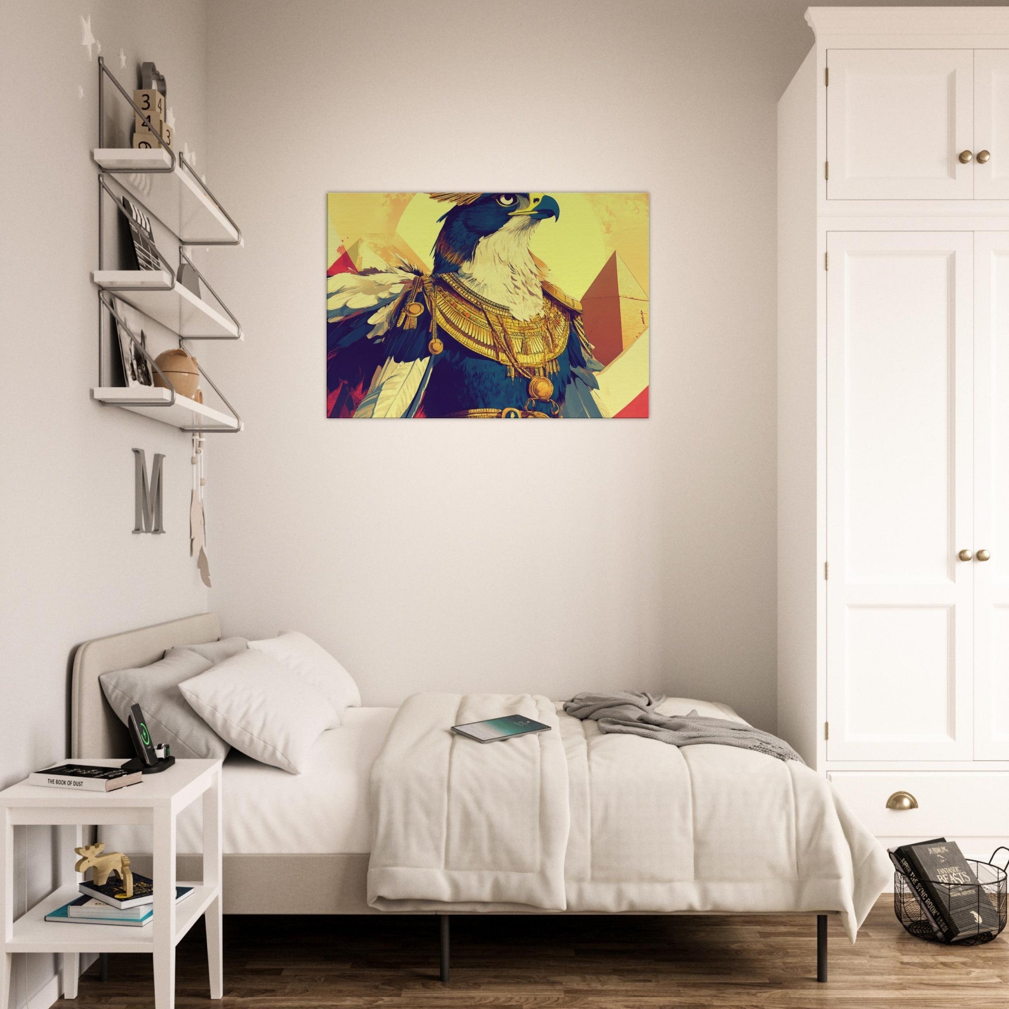 Canvas Landscape - Ancient Egyptian Falcon God Horus A majestic far 5 - Shop Ai Art WebShop - Digital Art online Store