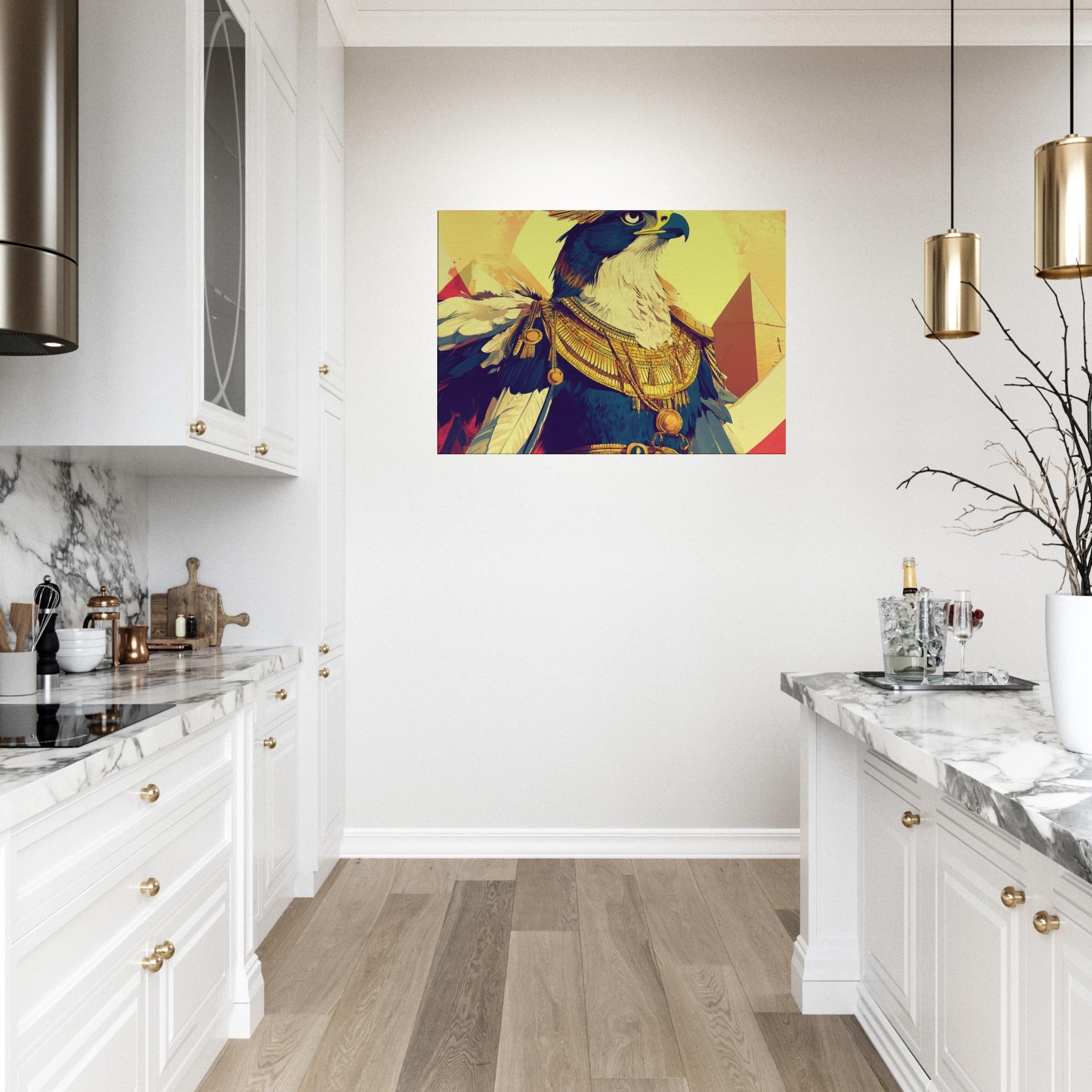 Canvas Landscape - Ancient Egyptian Falcon God Horus A majestic far 5 - Shop Ai Art WebShop - Digital Art online Store