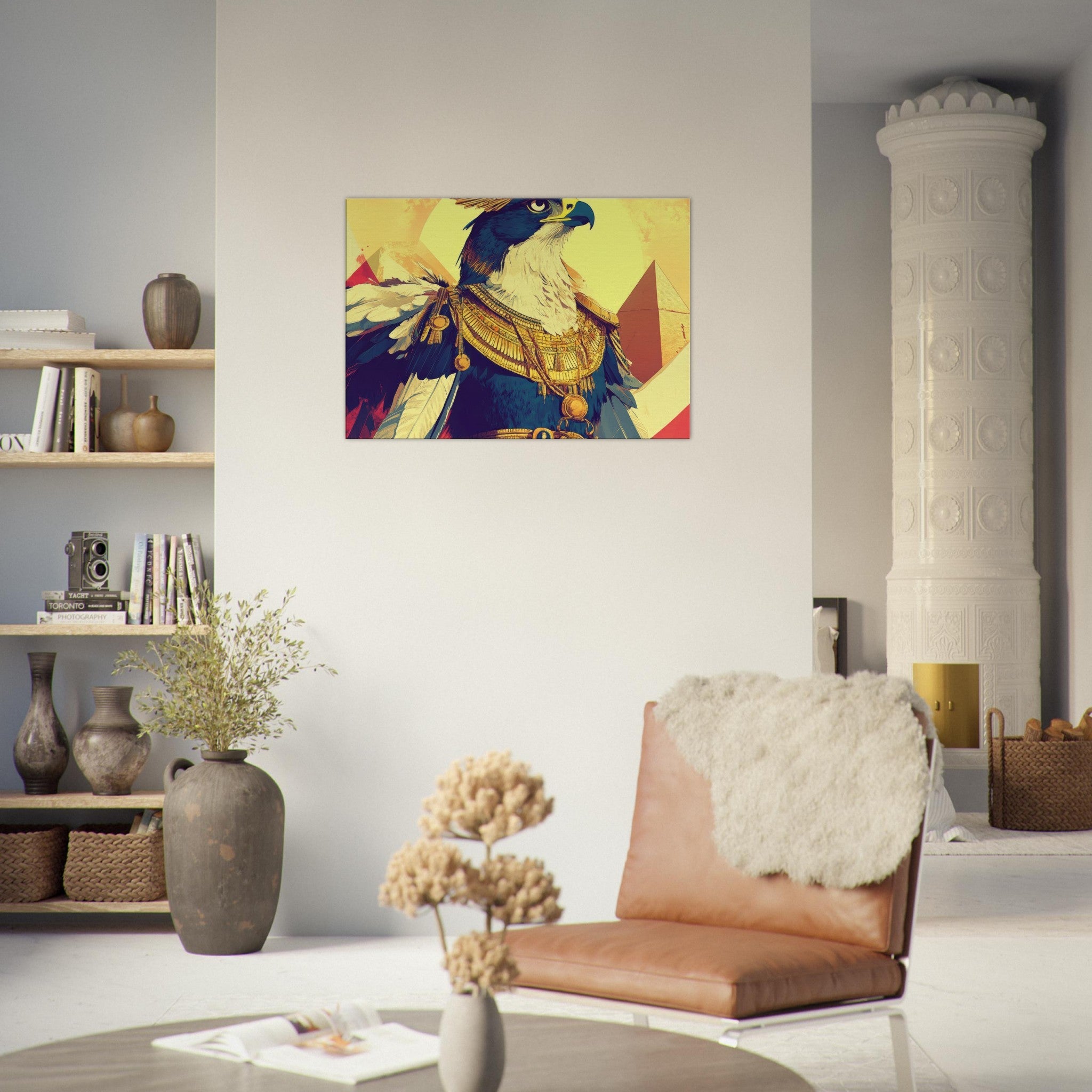 Canvas Landscape - Ancient Egyptian Falcon God Horus A majestic far 5 - Shop Ai Art WebShop - Digital Art online Store