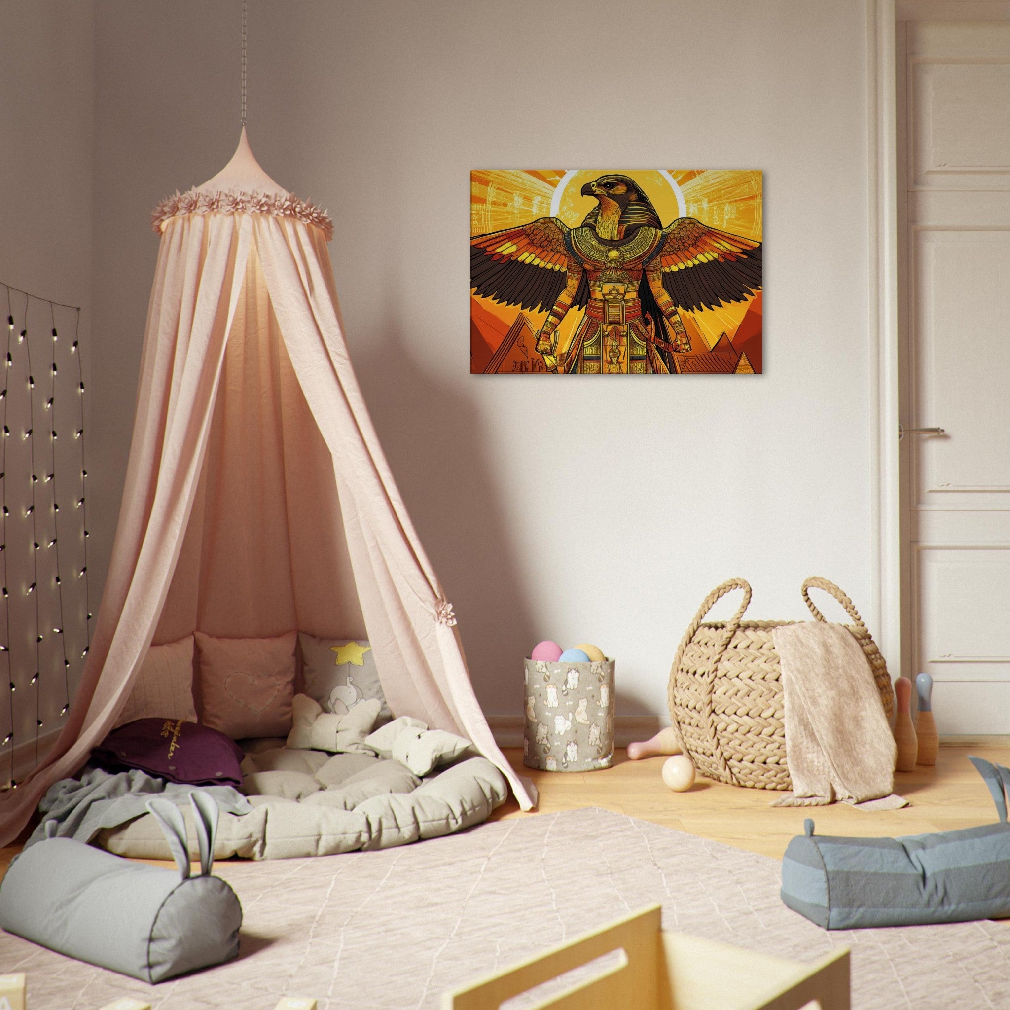 Canvas Landscape - Ancient Egyptian Falcon God Horus A majestic far 7 - Shop Ai Art WebShop - Digital Art online Store