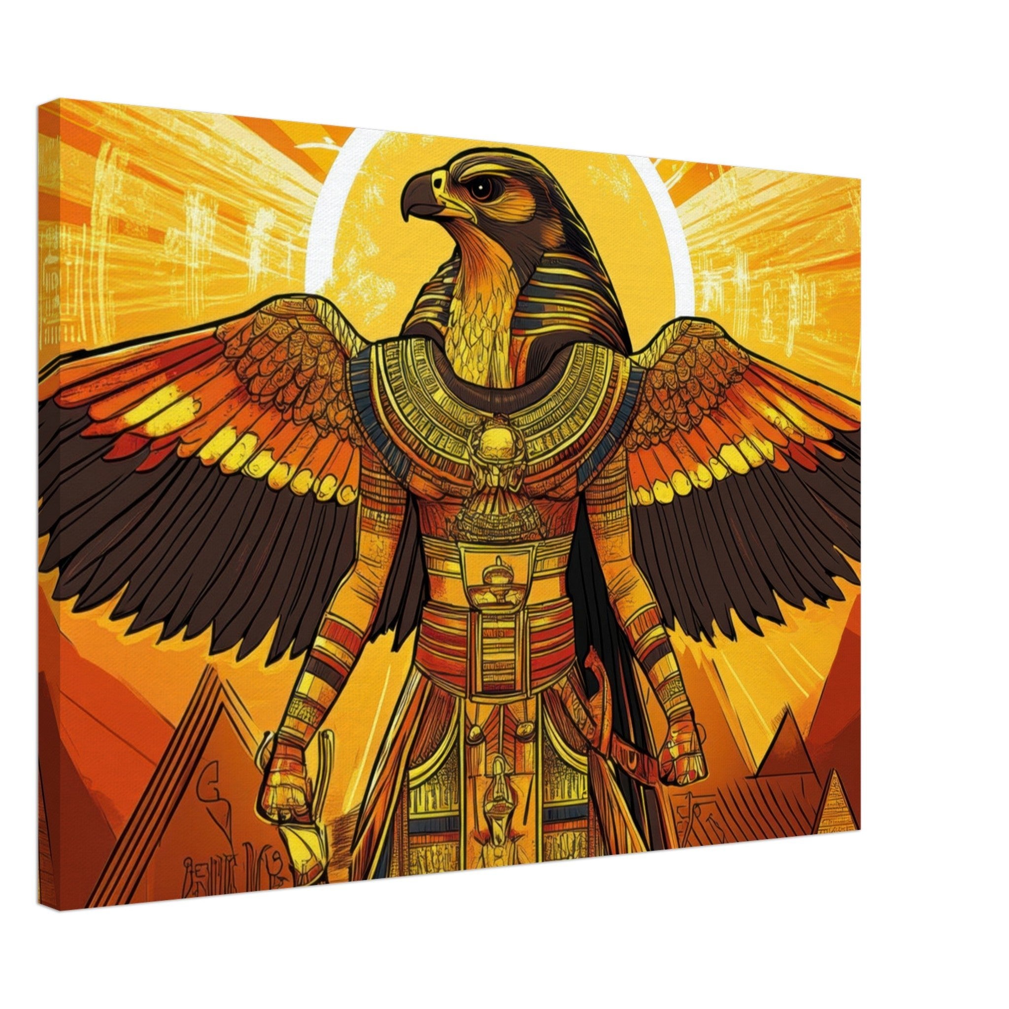 Canvas Landscape - Ancient Egyptian Falcon God Horus A majestic far 7 - Shop Ai Art WebShop - Digital Art online Store