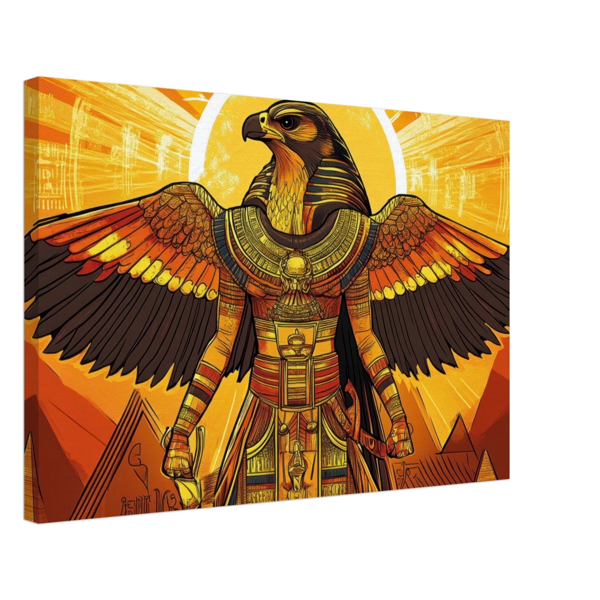 Canvas Landscape - Ancient Egyptian Falcon God Horus A majestic far 7 - Shop Ai Art WebShop - Digital Art online Store