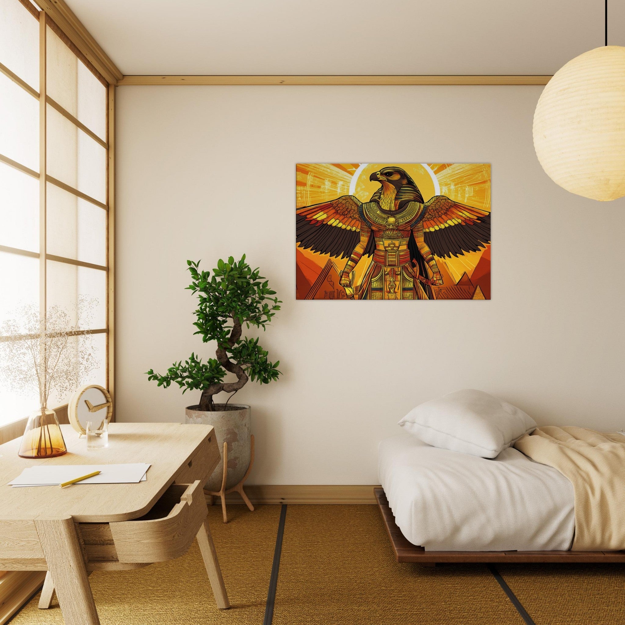 Canvas Landscape - Ancient Egyptian Falcon God Horus A majestic far 7 - Shop Ai Art WebShop - Digital Art online Store