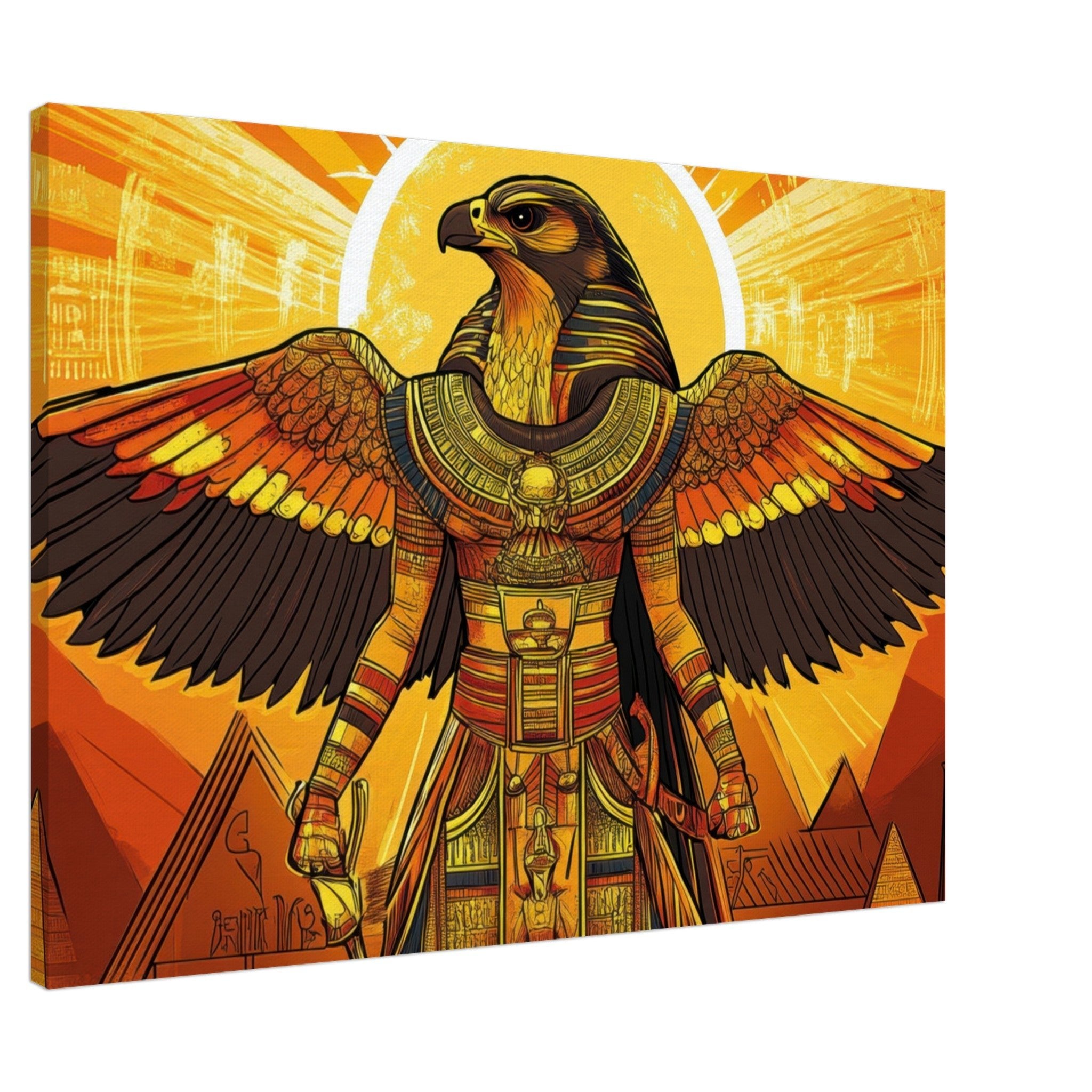 Canvas Landscape - Ancient Egyptian Falcon God Horus A majestic far 7 - Shop Ai Art WebShop - Digital Art online Store