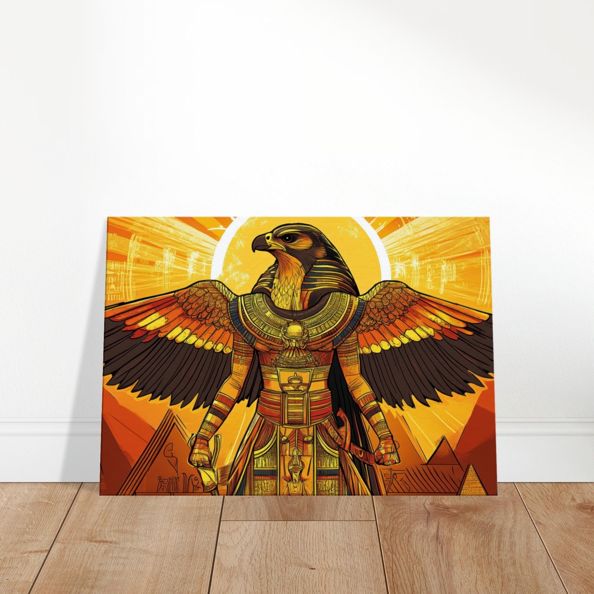 Canvas Landscape - Ancient Egyptian Falcon God Horus A majestic far 7 - Shop Ai Art WebShop - Digital Art online Store