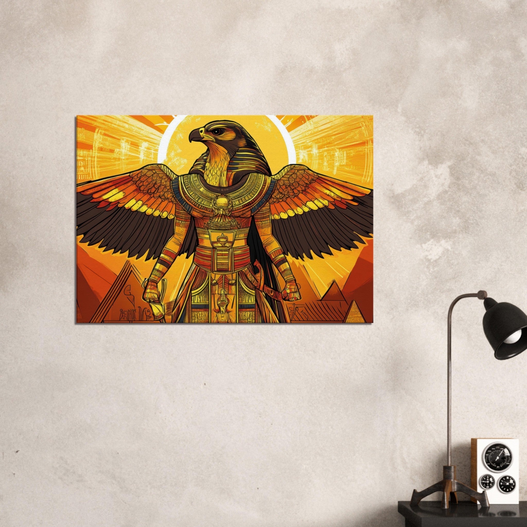 Canvas Landscape - Ancient Egyptian Falcon God Horus A majestic far 7 - Shop Ai Art WebShop - Digital Art online Store