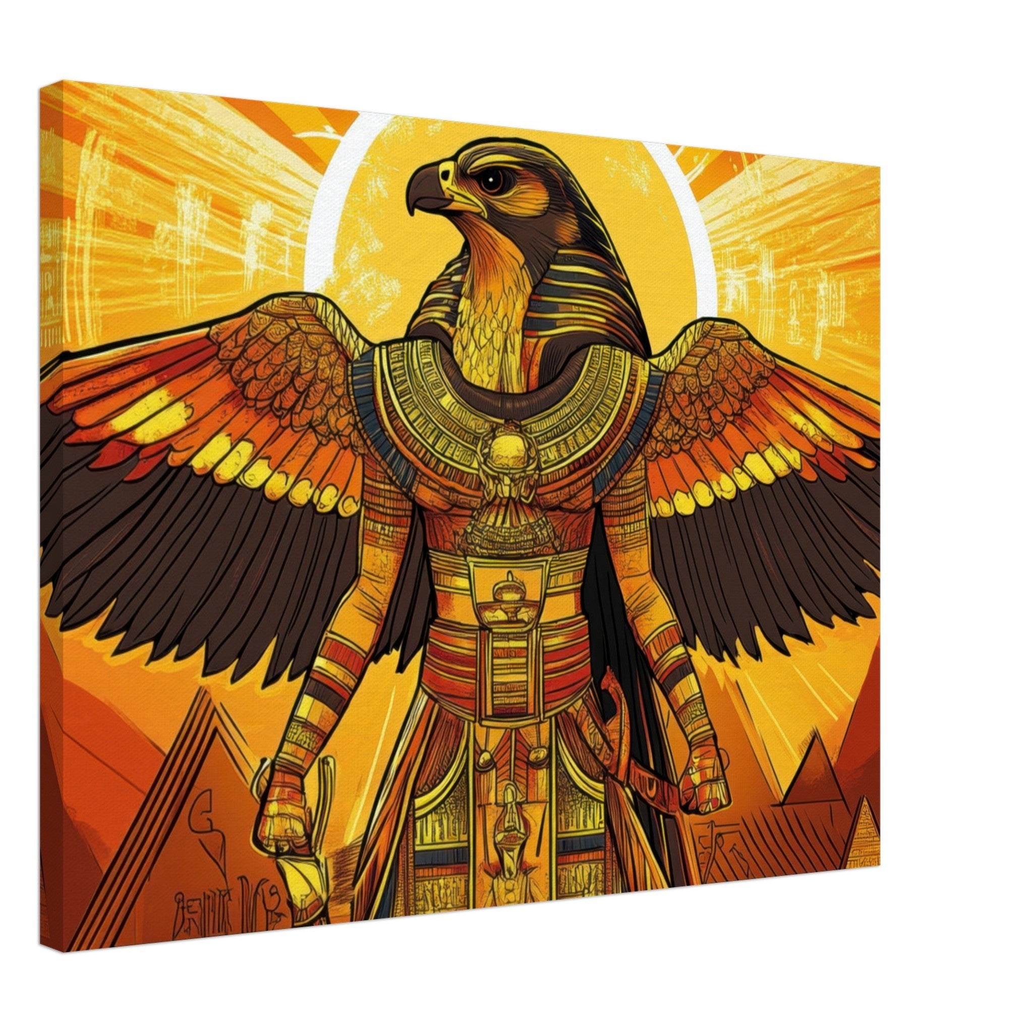 Canvas Landscape - Ancient Egyptian Falcon God Horus A majestic far 7 - Shop Ai Art WebShop - Digital Art online Store