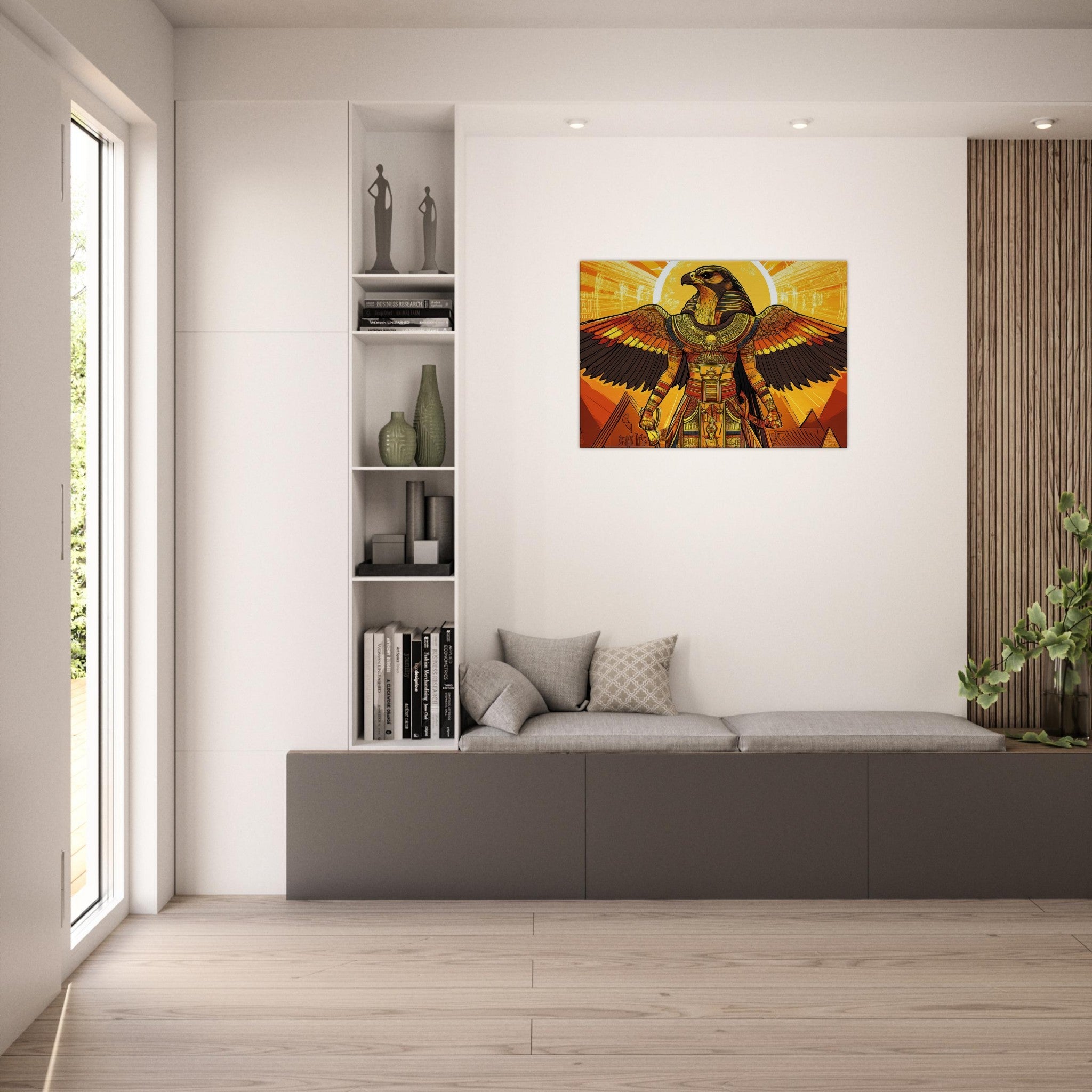 Canvas Landscape - Ancient Egyptian Falcon God Horus A majestic far 7 - Shop Ai Art WebShop - Digital Art online Store