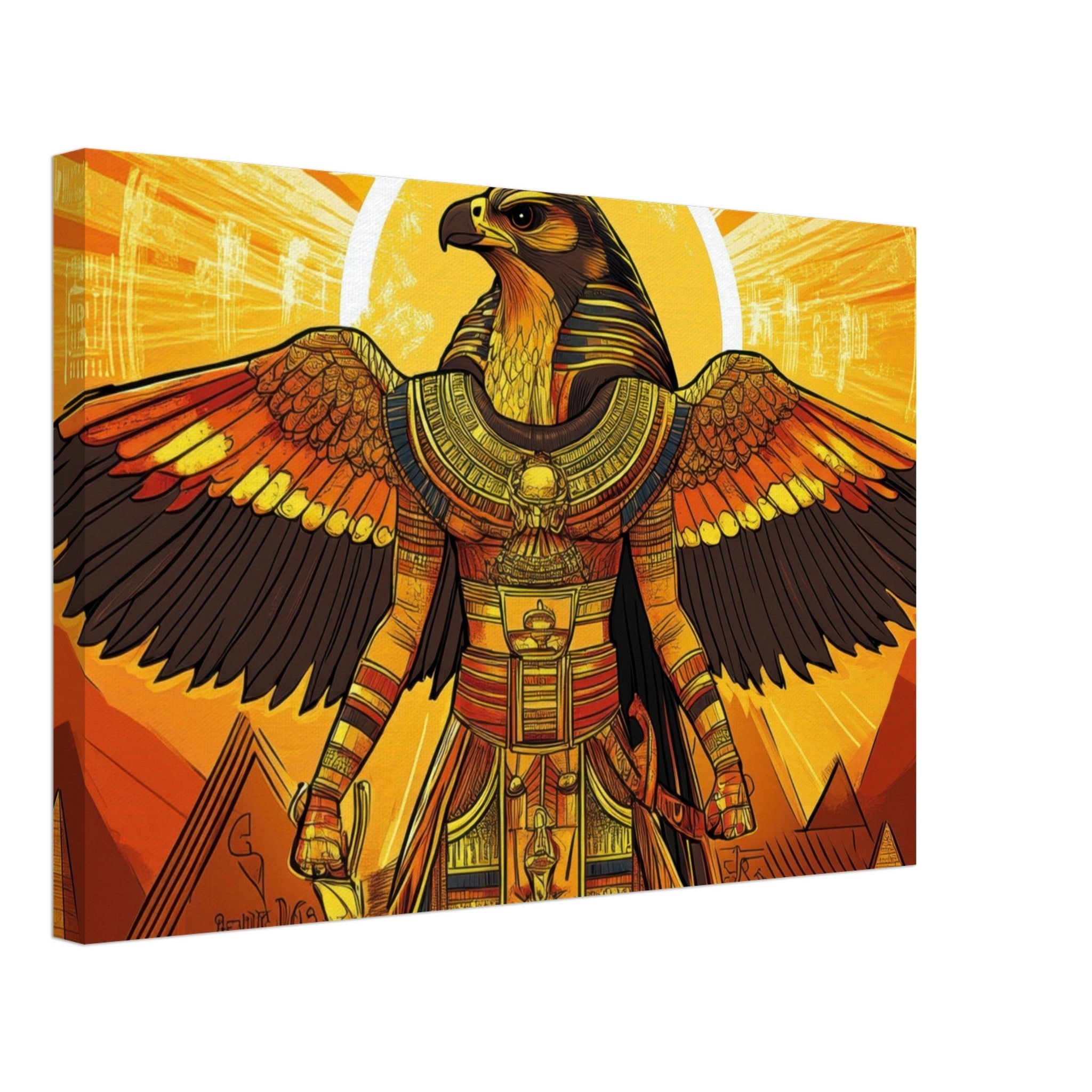 Canvas Landscape - Ancient Egyptian Falcon God Horus A majestic far 7 - Shop Ai Art WebShop - Digital Art online Store