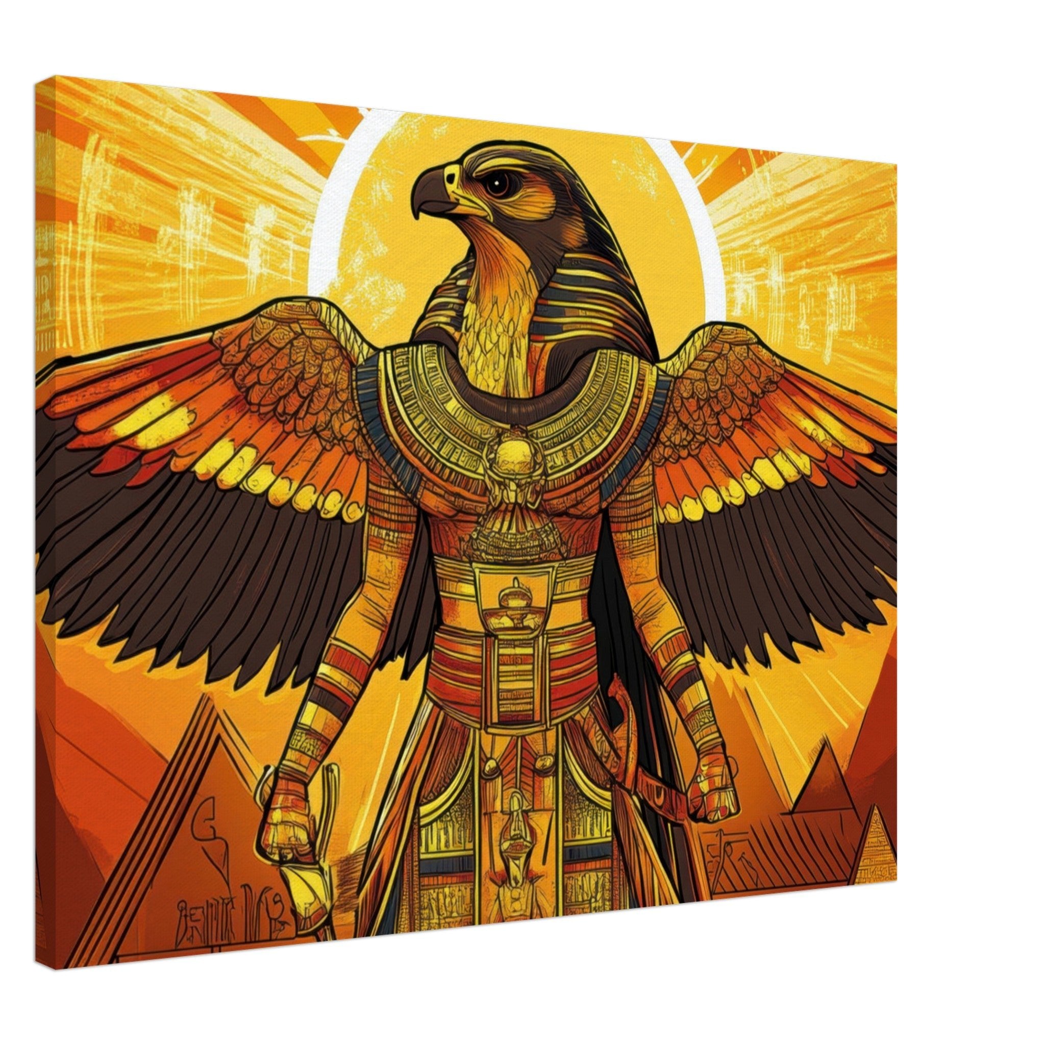 Canvas Landscape - Ancient Egyptian Falcon God Horus A majestic far 7 - Shop Ai Art WebShop - Digital Art online Store