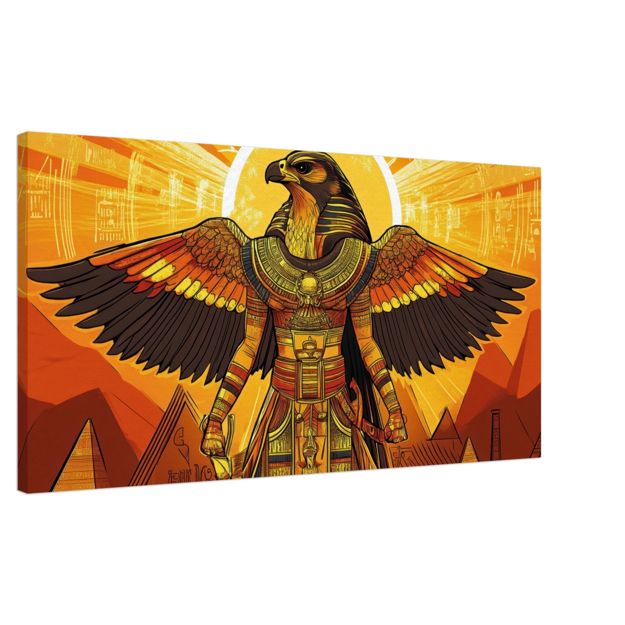 Canvas Landscape - Ancient Egyptian Falcon God Horus A majestic far 7 - Shop Ai Art WebShop - Digital Art online Store