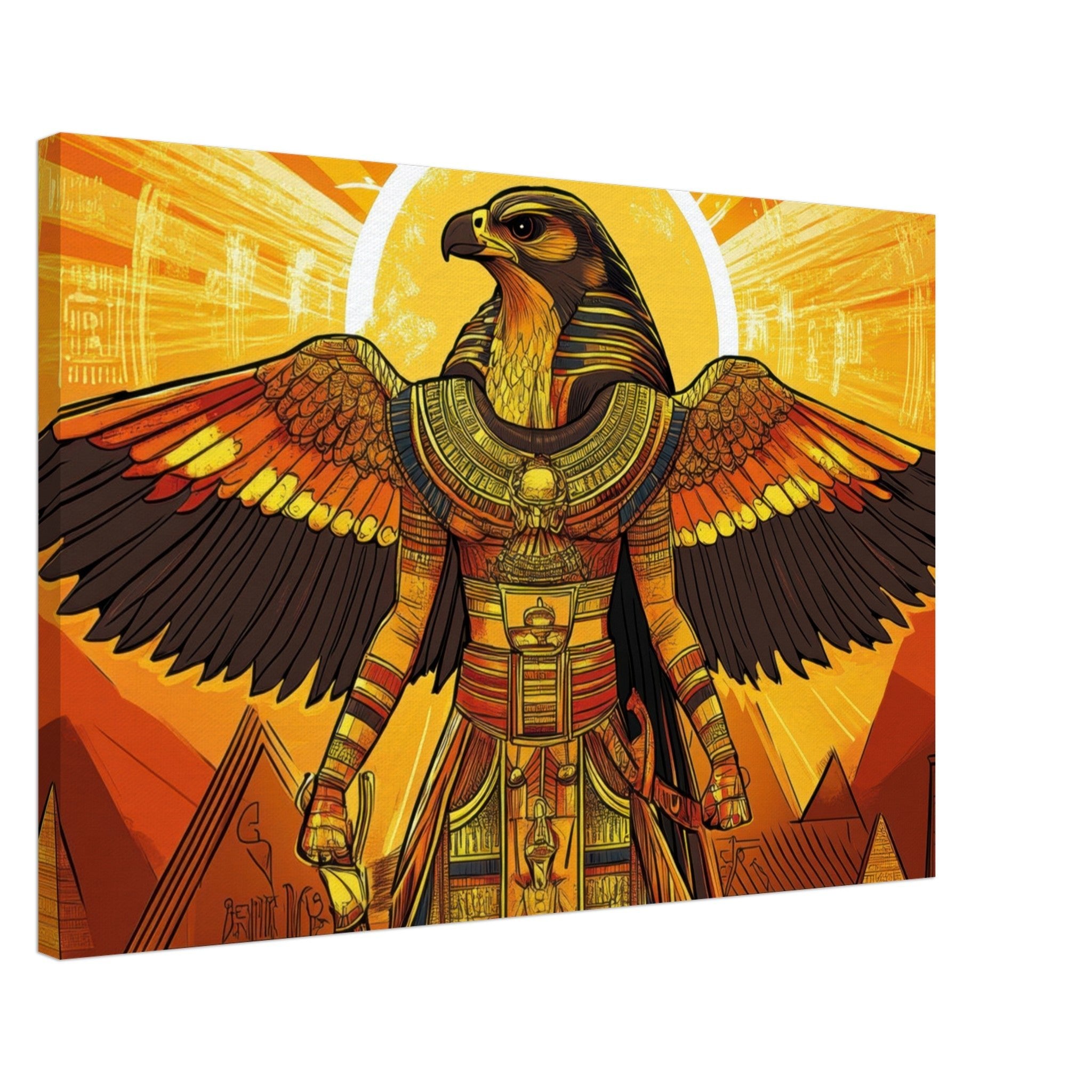 Canvas Landscape - Ancient Egyptian Falcon God Horus A majestic far 7 - Shop Ai Art WebShop - Digital Art online Store