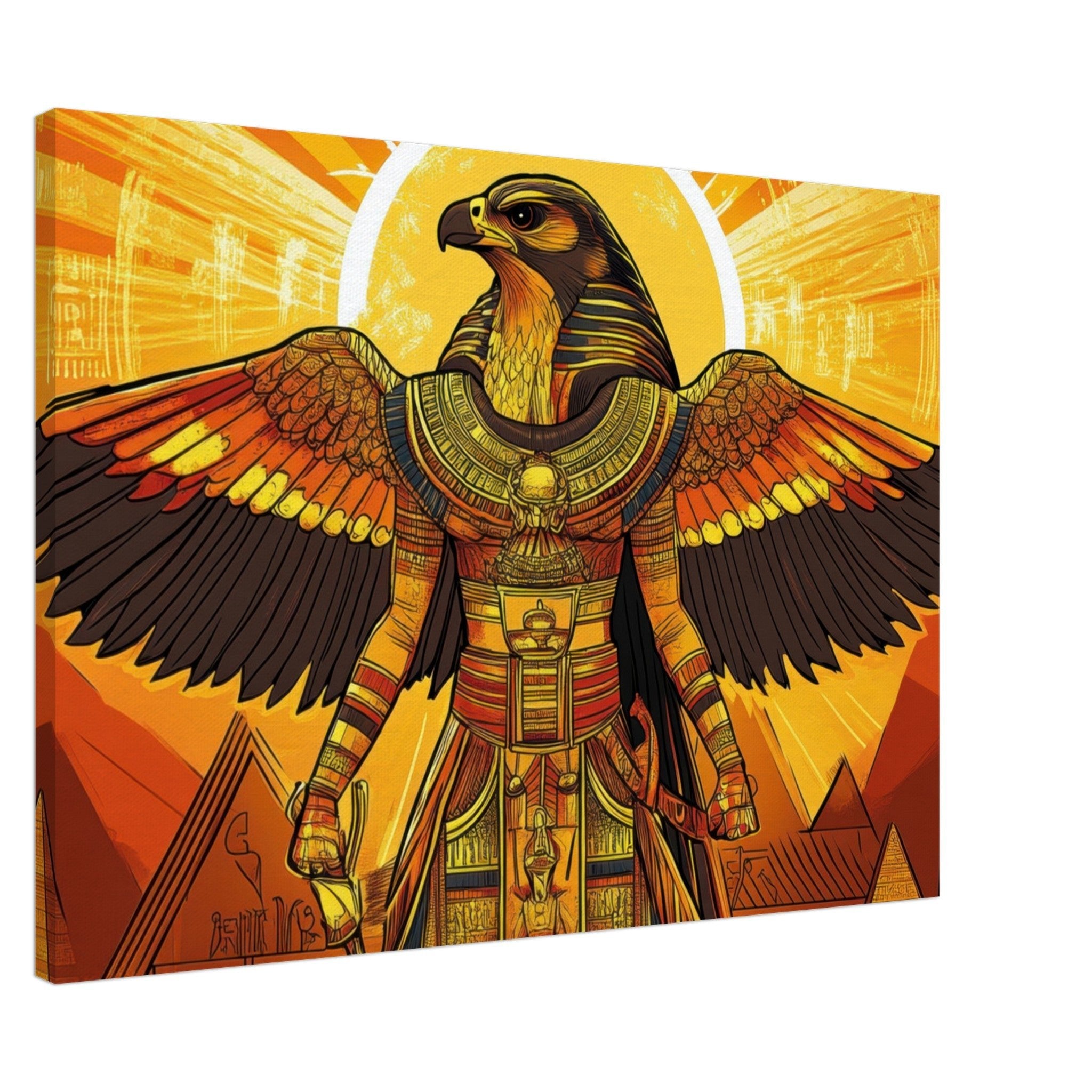 Canvas Landscape - Ancient Egyptian Falcon God Horus A majestic far 7 - Shop Ai Art WebShop - Digital Art online Store