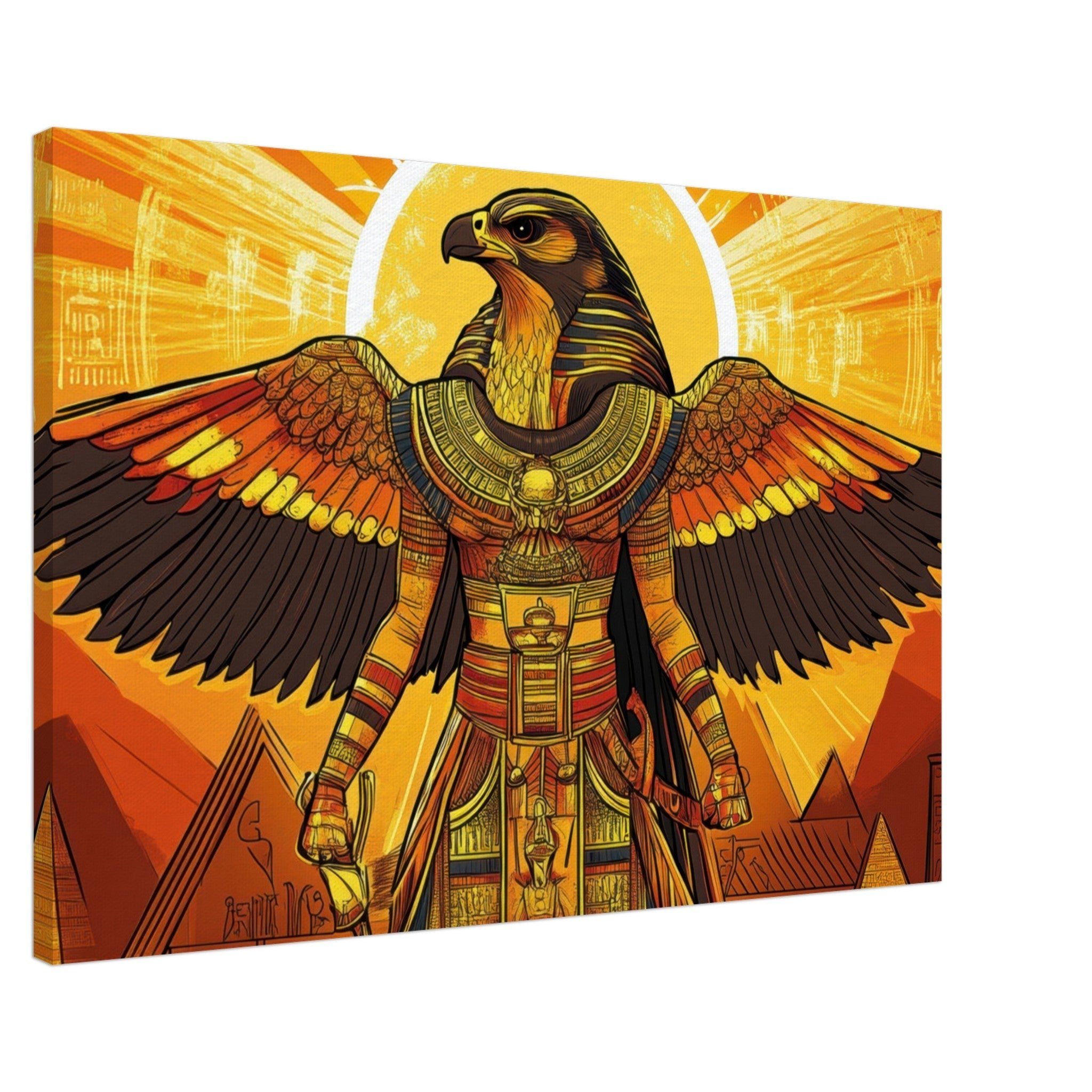 Canvas Landscape - Ancient Egyptian Falcon God Horus A majestic far 7 - Shop Ai Art WebShop - Digital Art online Store