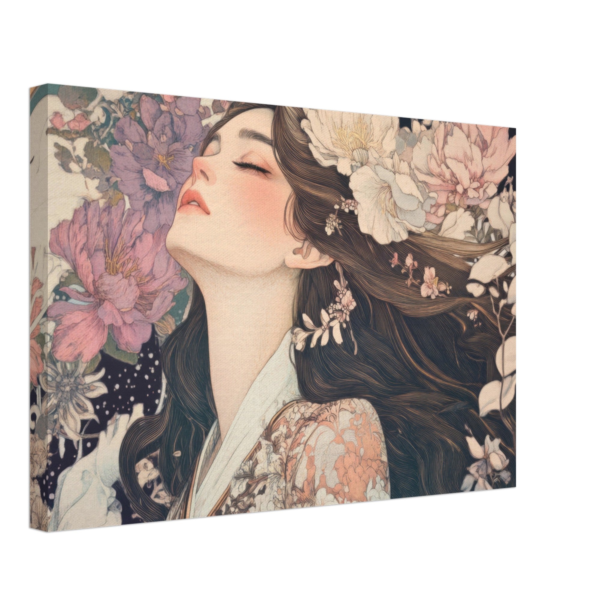 Canvas Landscape - Art Nouveau Enchanted Garden An Art Nouveau inst 2 - Shop Ai Art WebShop - Digital Art online Store