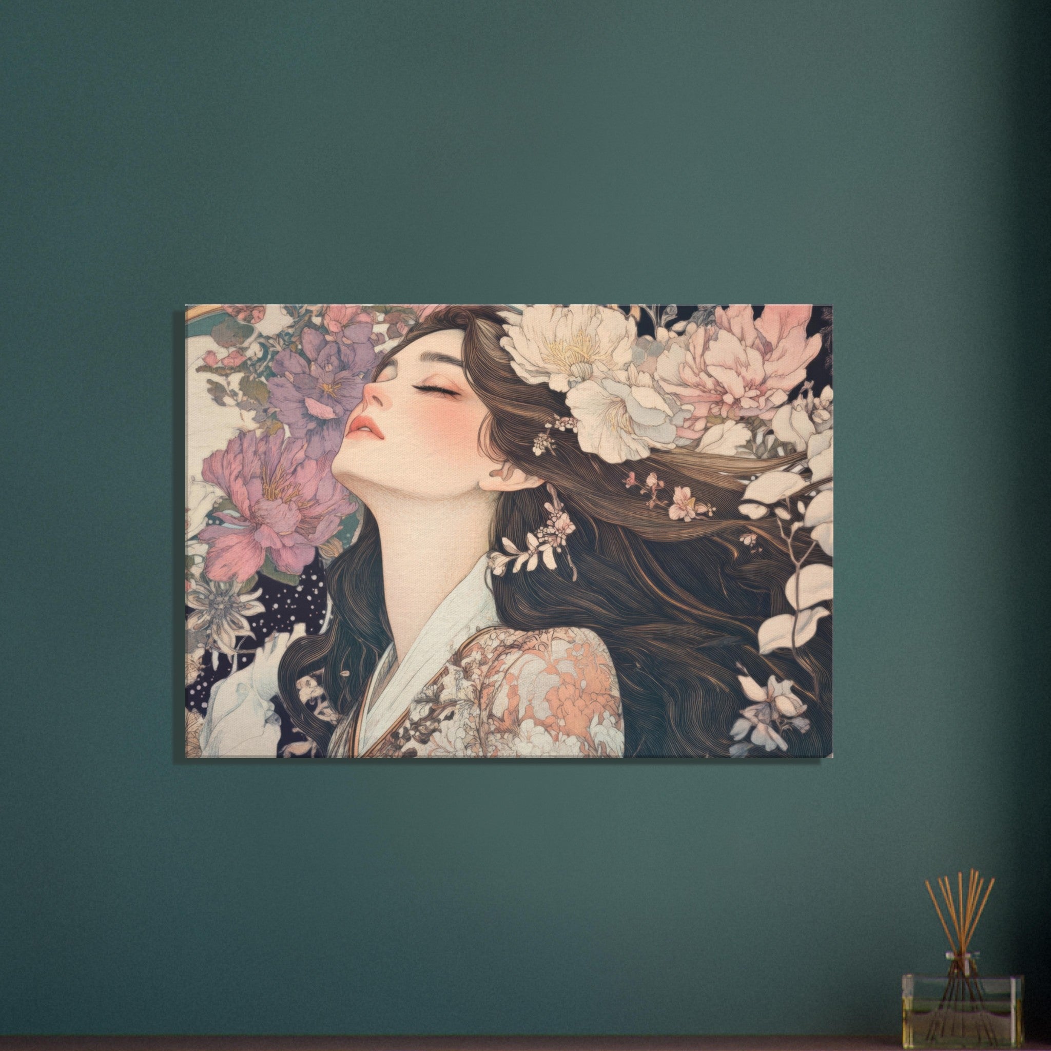 Canvas Landscape - Art Nouveau Enchanted Garden An Art Nouveau inst 2 - Shop Ai Art WebShop - Digital Art online Store