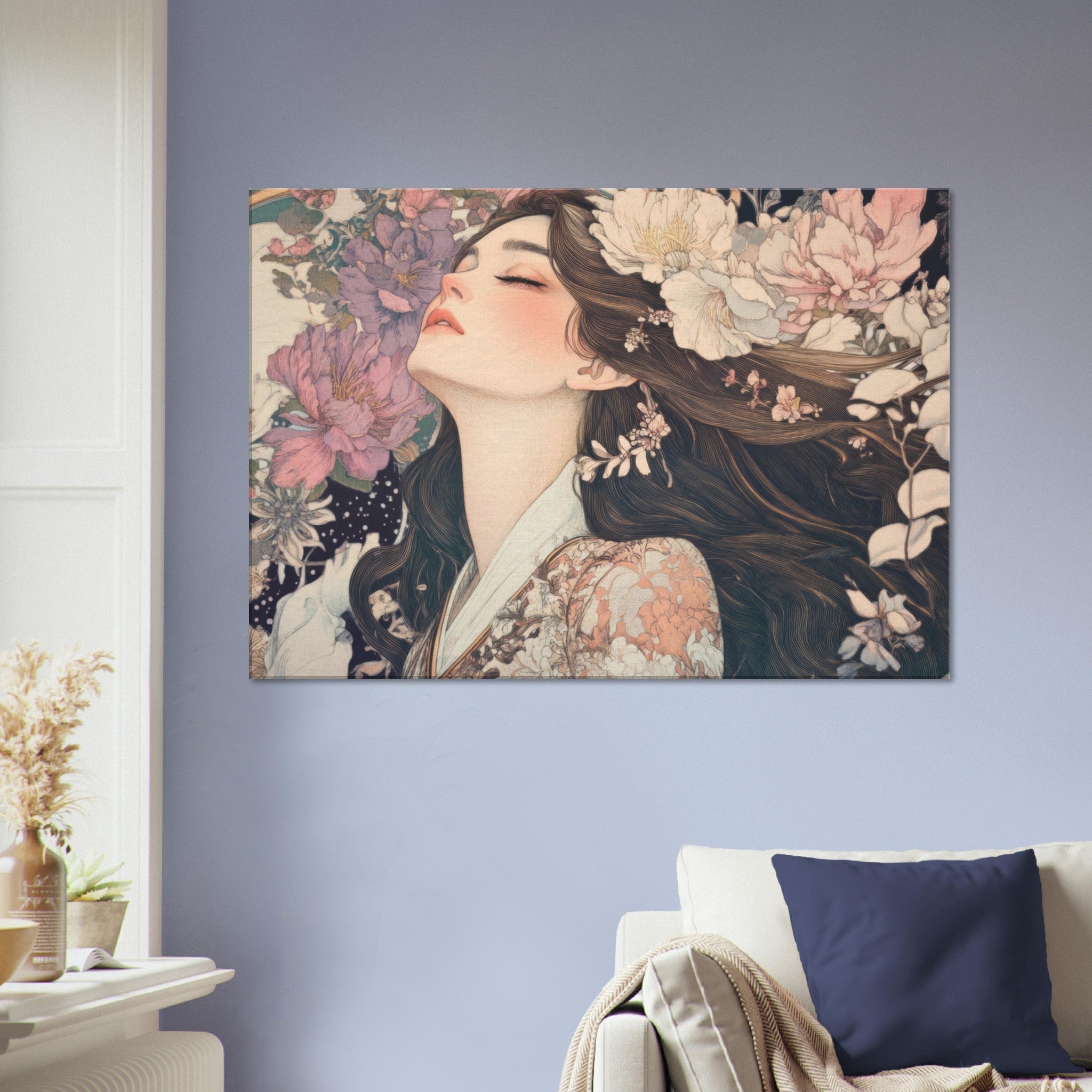 Canvas Landscape - Art Nouveau Enchanted Garden An Art Nouveau inst 2 - Shop Ai Art WebShop - Digital Art online Store