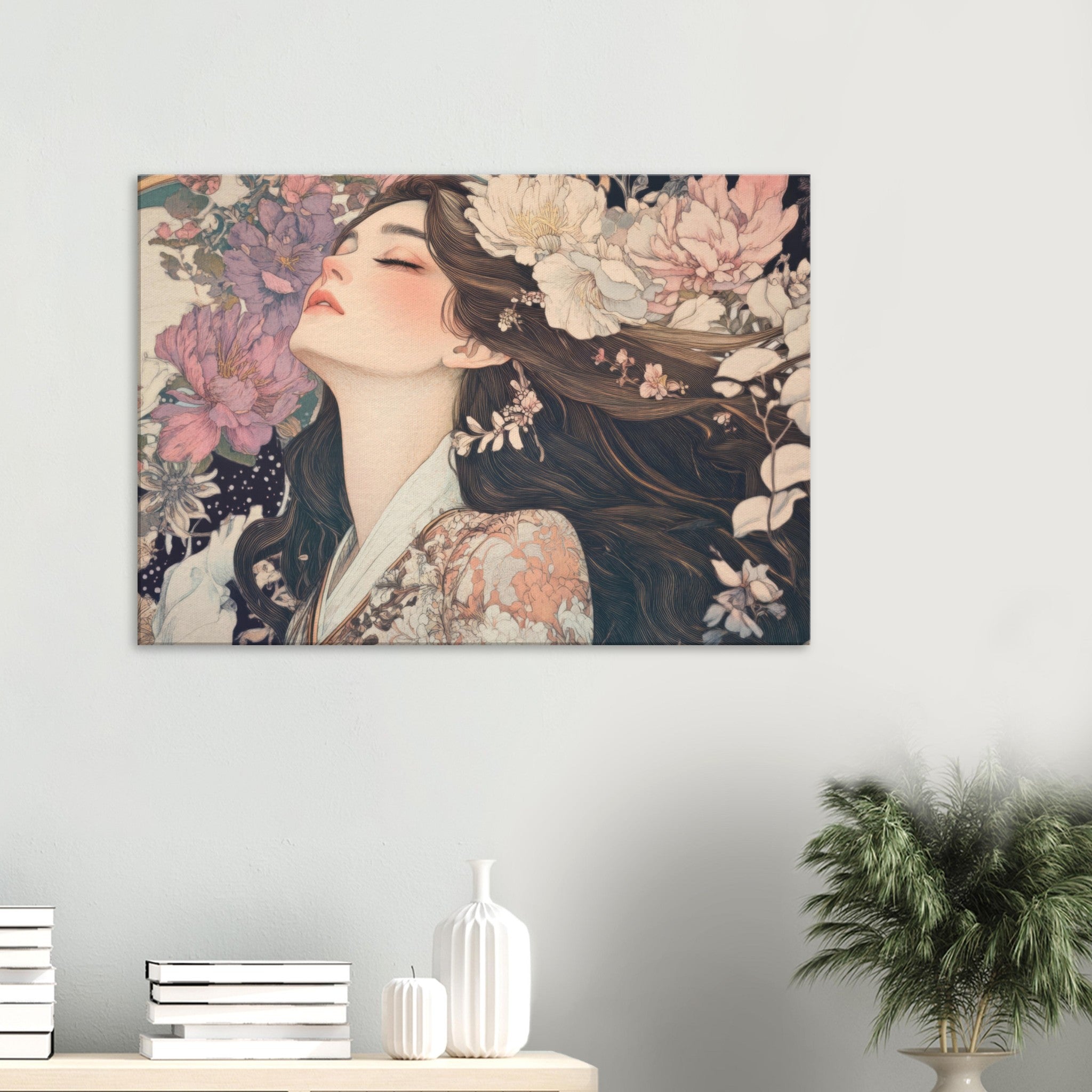 Canvas Landscape - Art Nouveau Enchanted Garden An Art Nouveau inst 2 - Shop Ai Art WebShop - Digital Art online Store