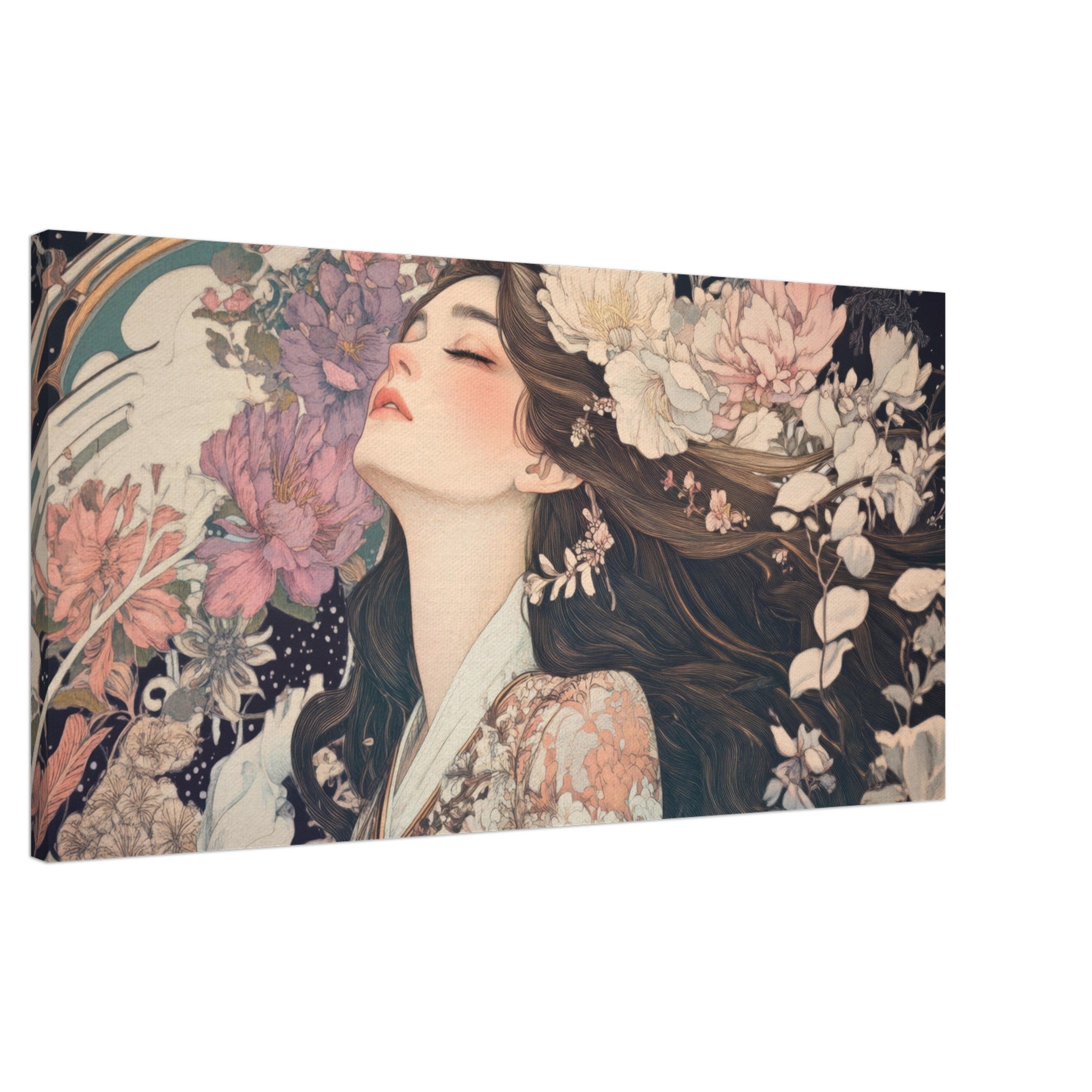 Canvas Landscape - Art Nouveau Enchanted Garden An Art Nouveau inst 2 - Shop Ai Art WebShop - Digital Art online Store