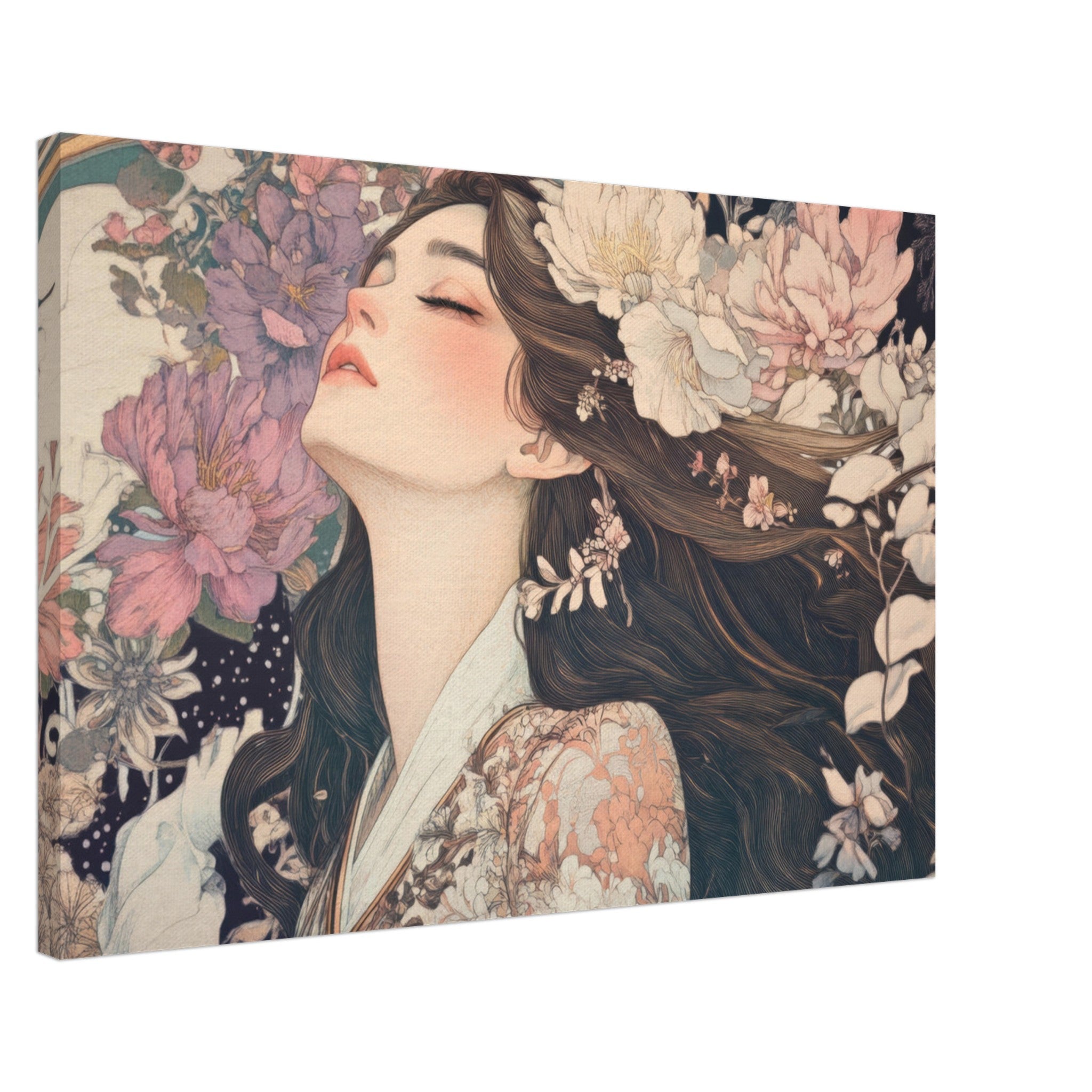 Canvas Landscape - Art Nouveau Enchanted Garden An Art Nouveau inst 2 - Shop Ai Art WebShop - Digital Art online Store