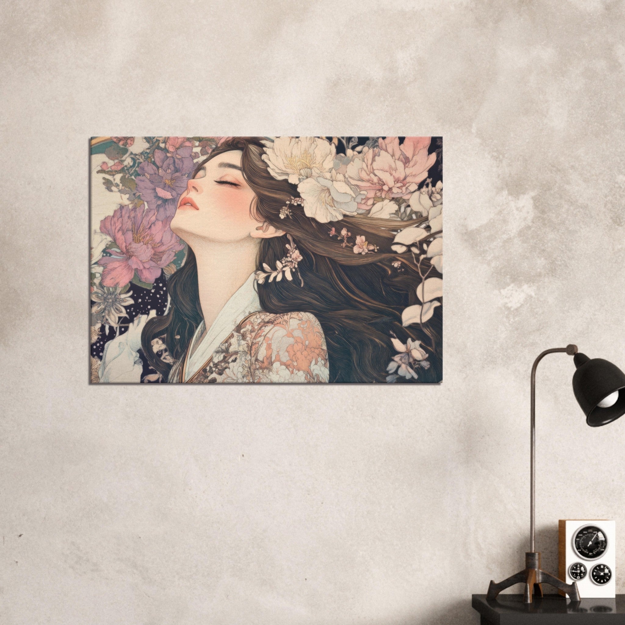 Canvas Landscape - Art Nouveau Enchanted Garden An Art Nouveau inst 2 - Shop Ai Art WebShop - Digital Art online Store