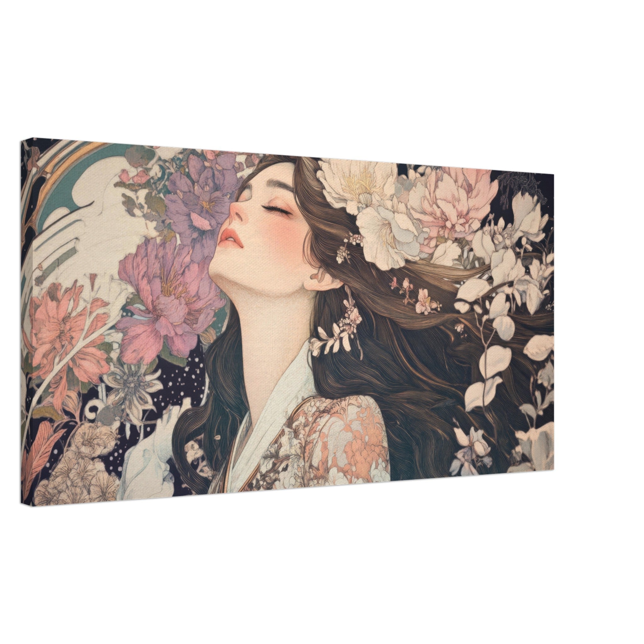 Canvas Landscape - Art Nouveau Enchanted Garden An Art Nouveau inst 2 - Shop Ai Art WebShop - Digital Art online Store