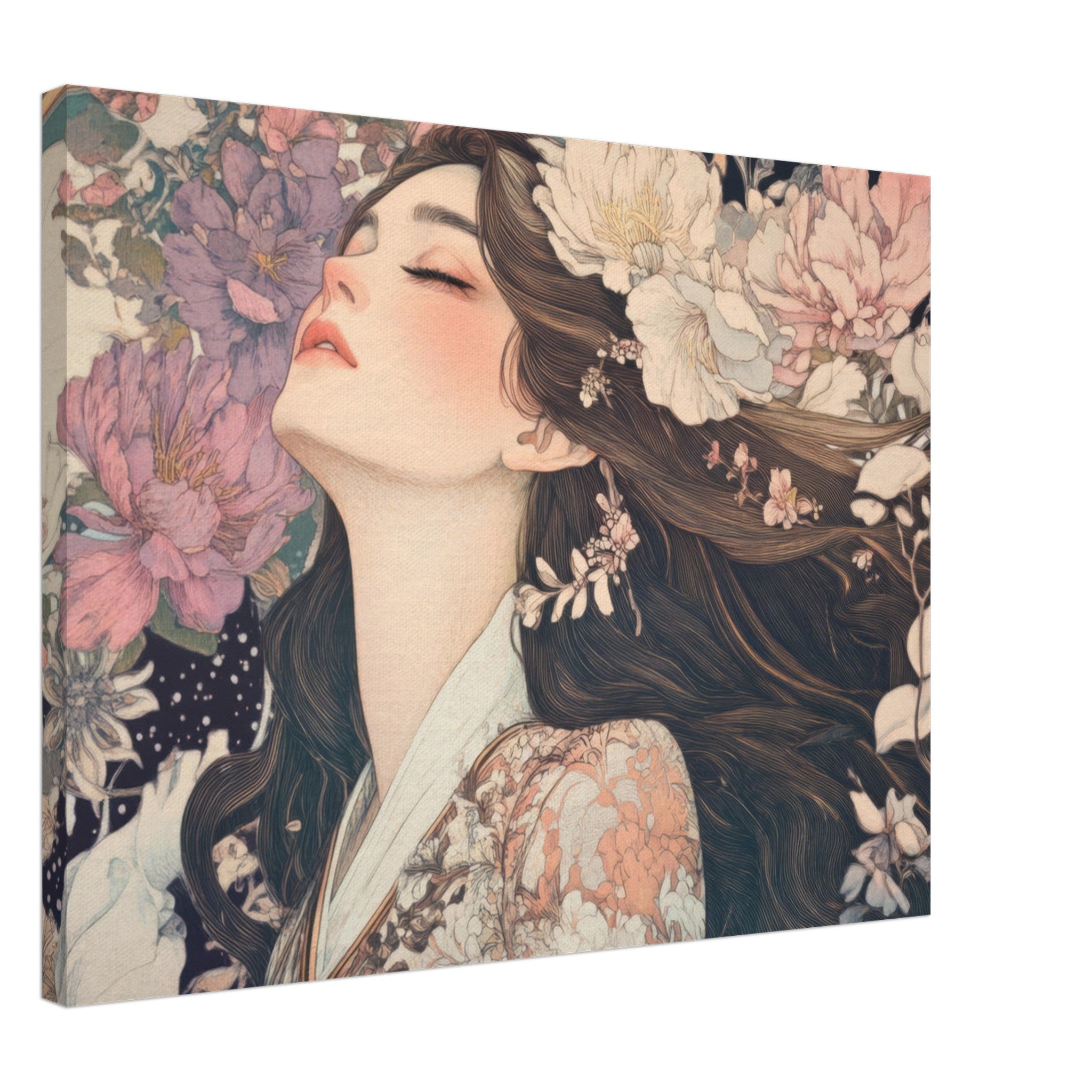 Canvas Landscape - Art Nouveau Enchanted Garden An Art Nouveau inst 2 - Shop Ai Art WebShop - Digital Art online Store