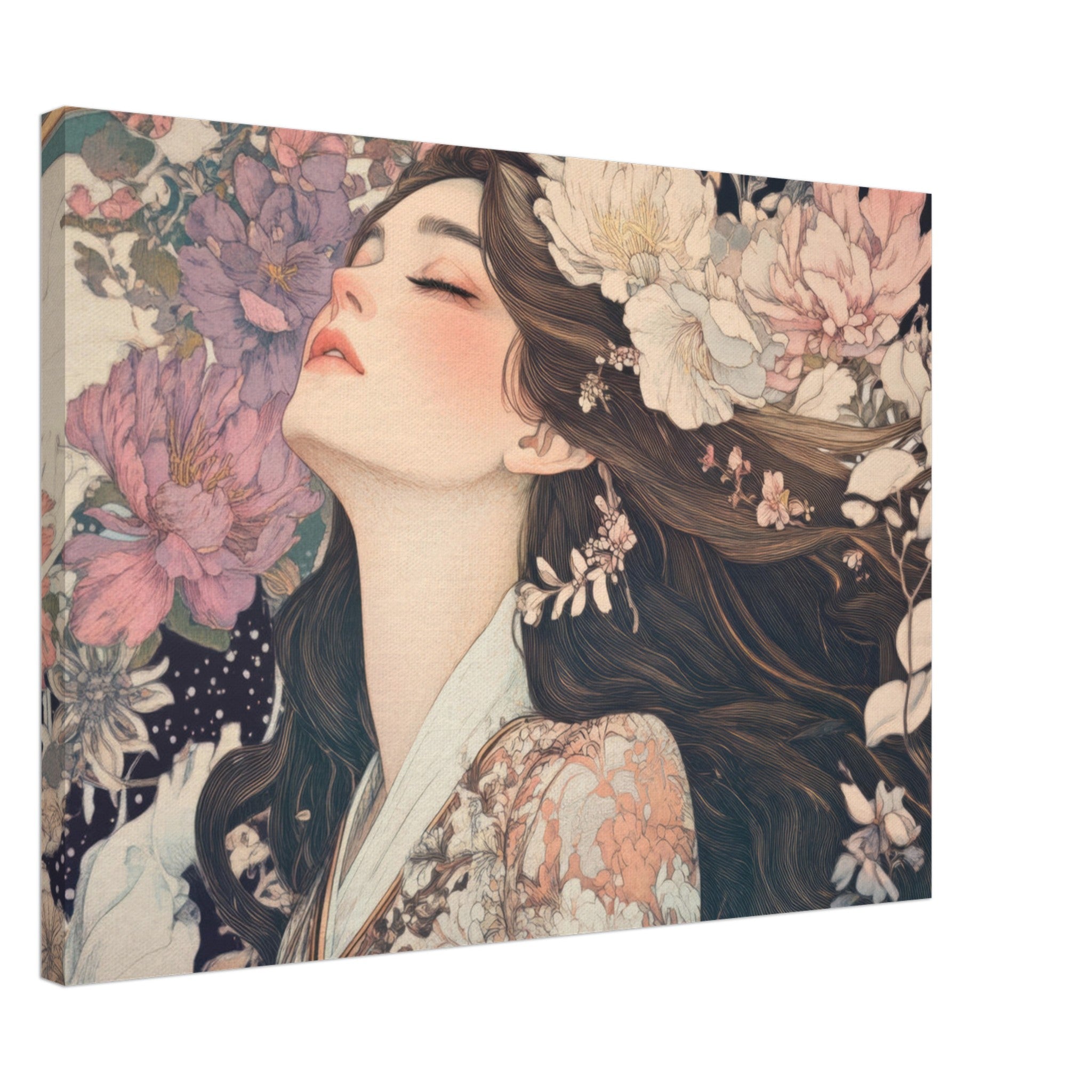 Canvas Landscape - Art Nouveau Enchanted Garden An Art Nouveau inst 2 - Shop Ai Art WebShop - Digital Art online Store