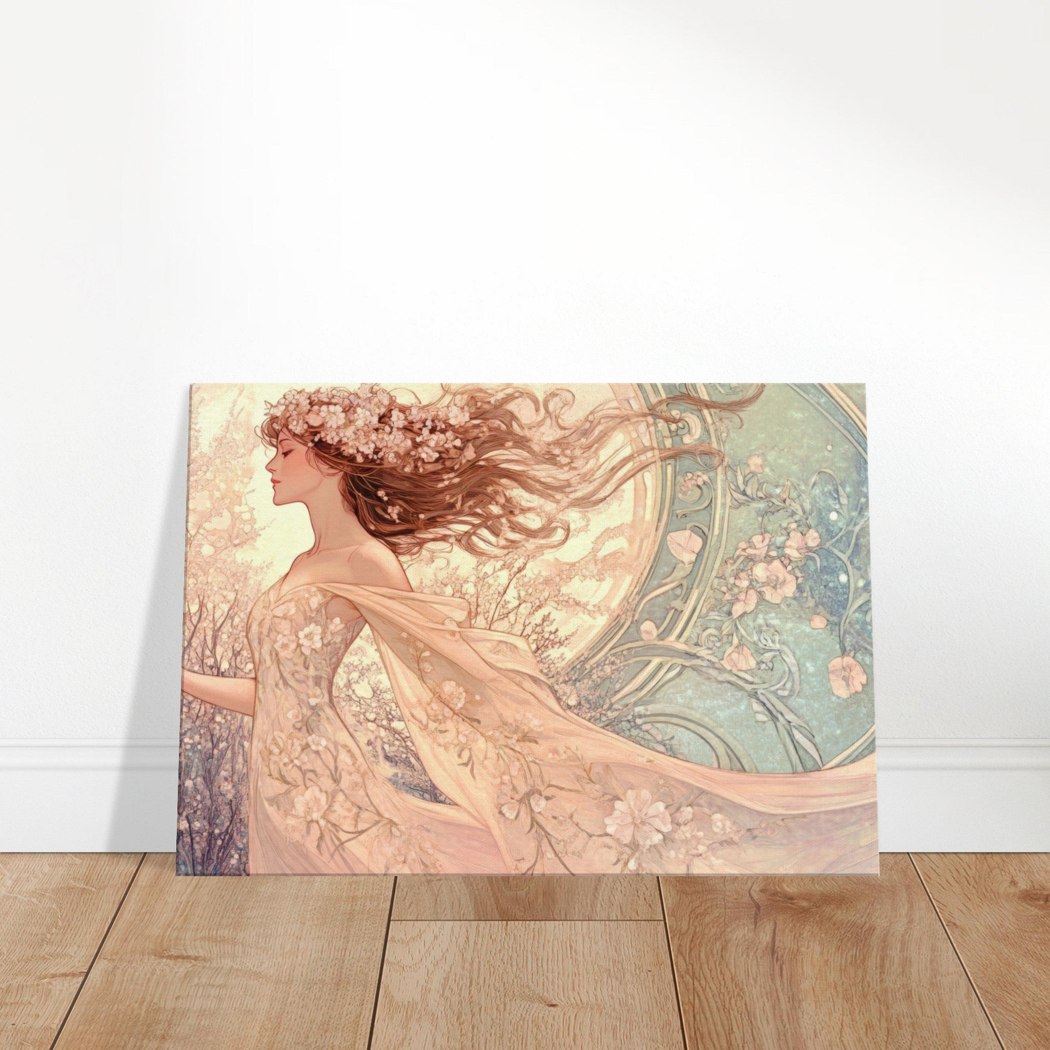 Canvas Landscape - Art Nouveau Enchanted Garden An Art Nouveau inst 6 - Shop Ai Art WebShop - Digital Art online Store