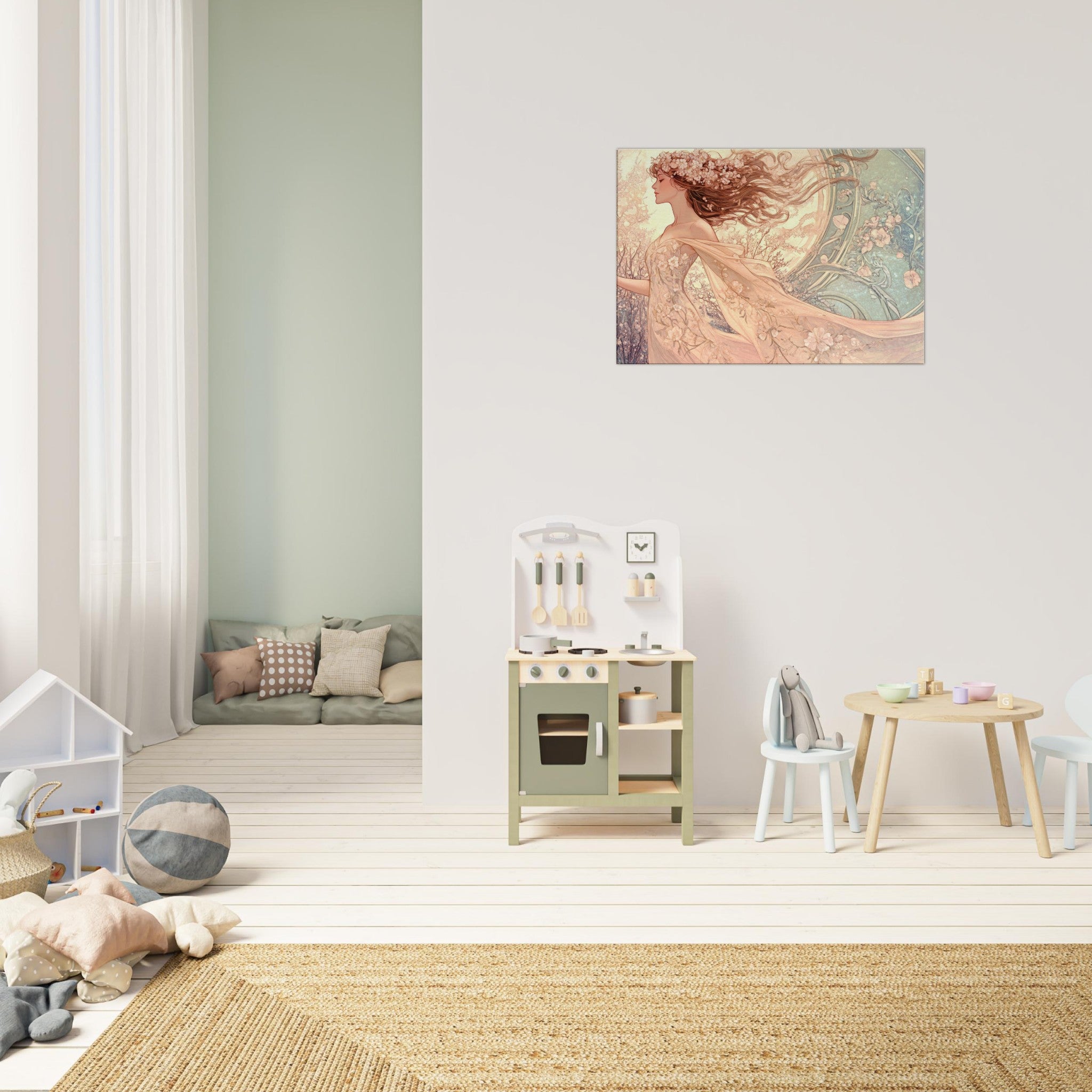 Canvas Landscape - Art Nouveau Enchanted Garden An Art Nouveau inst 6 - Shop Ai Art WebShop - Digital Art online Store