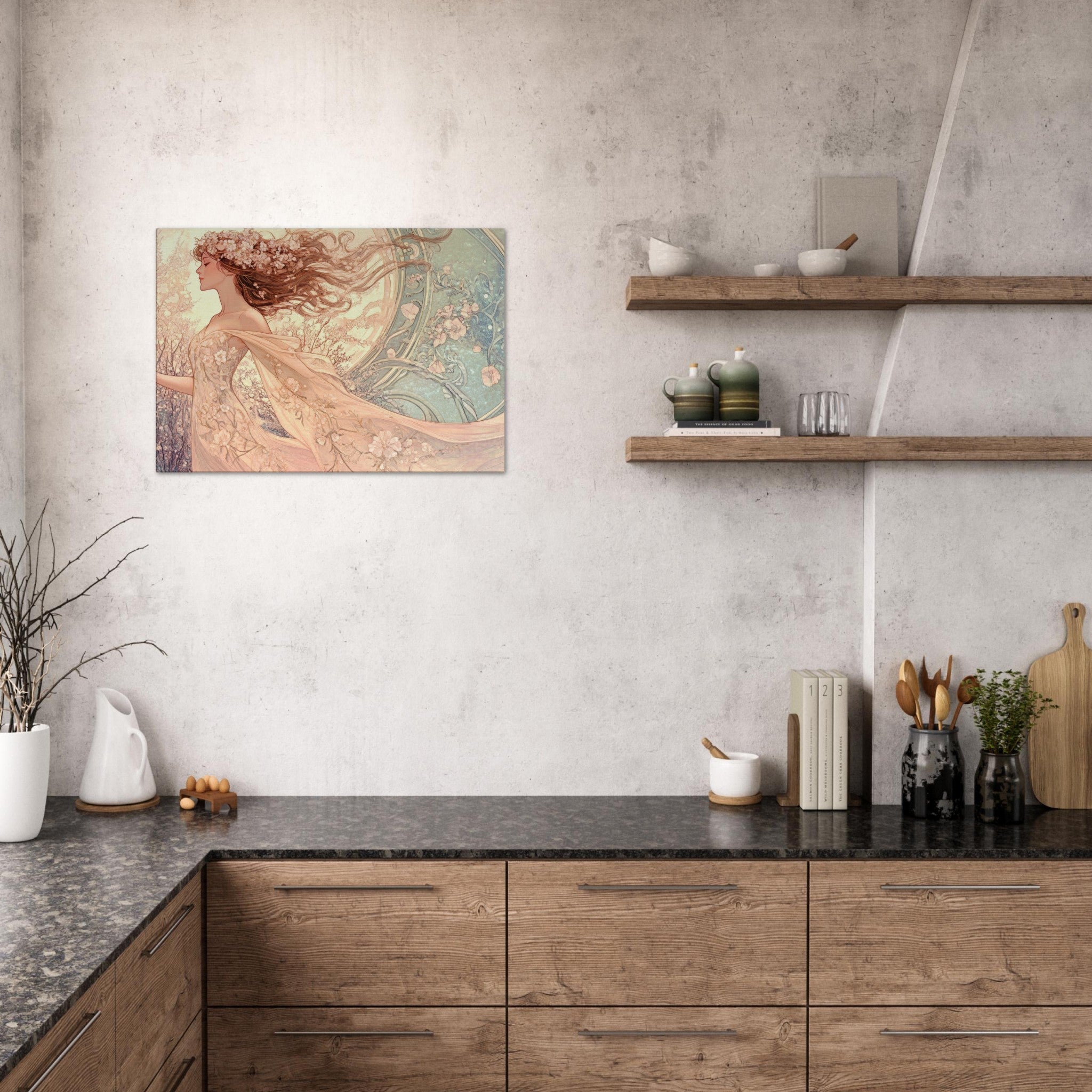 Canvas Landscape - Art Nouveau Enchanted Garden An Art Nouveau inst 6 - Shop Ai Art WebShop - Digital Art online Store