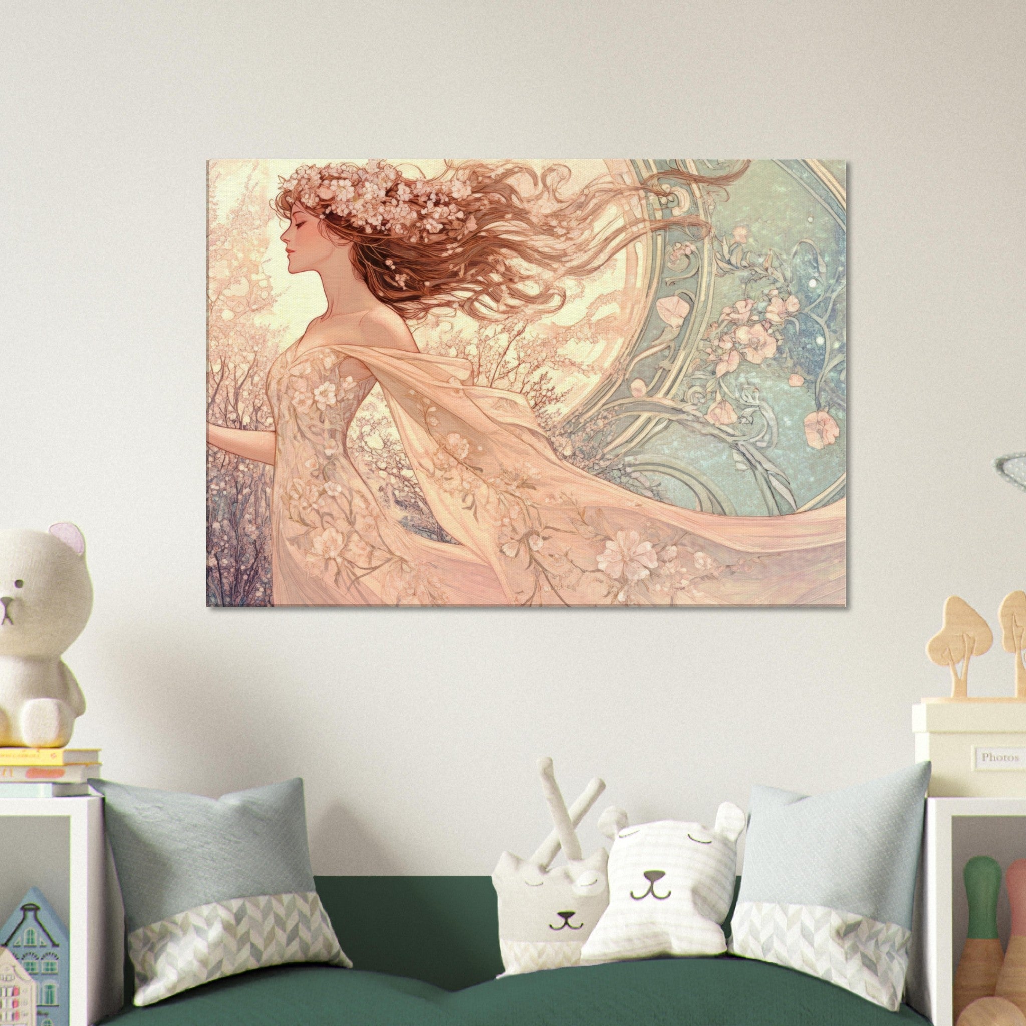 Canvas Landscape - Art Nouveau Enchanted Garden An Art Nouveau inst 6 - Shop Ai Art WebShop - Digital Art online Store