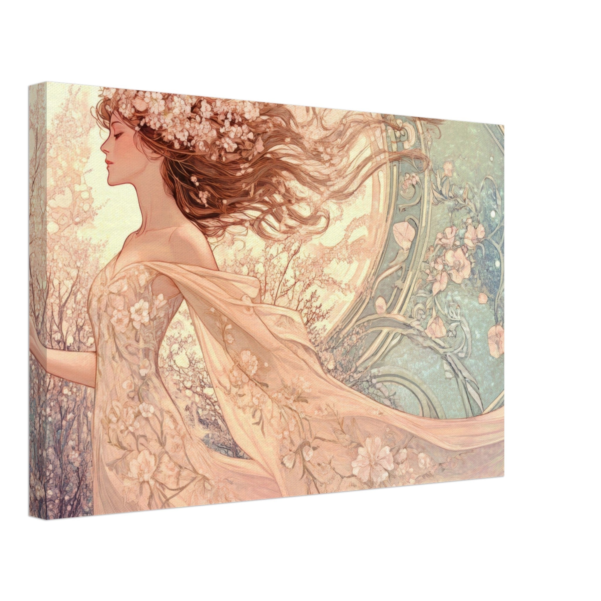 Canvas Landscape - Art Nouveau Enchanted Garden An Art Nouveau inst 6 - Shop Ai Art WebShop - Digital Art online Store