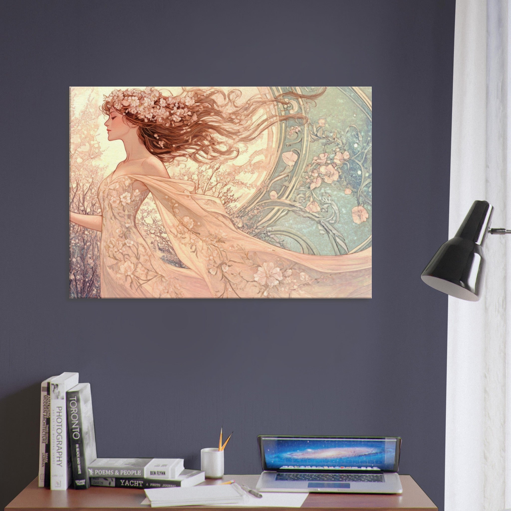 Canvas Landscape - Art Nouveau Enchanted Garden An Art Nouveau inst 6 - Shop Ai Art WebShop - Digital Art online Store