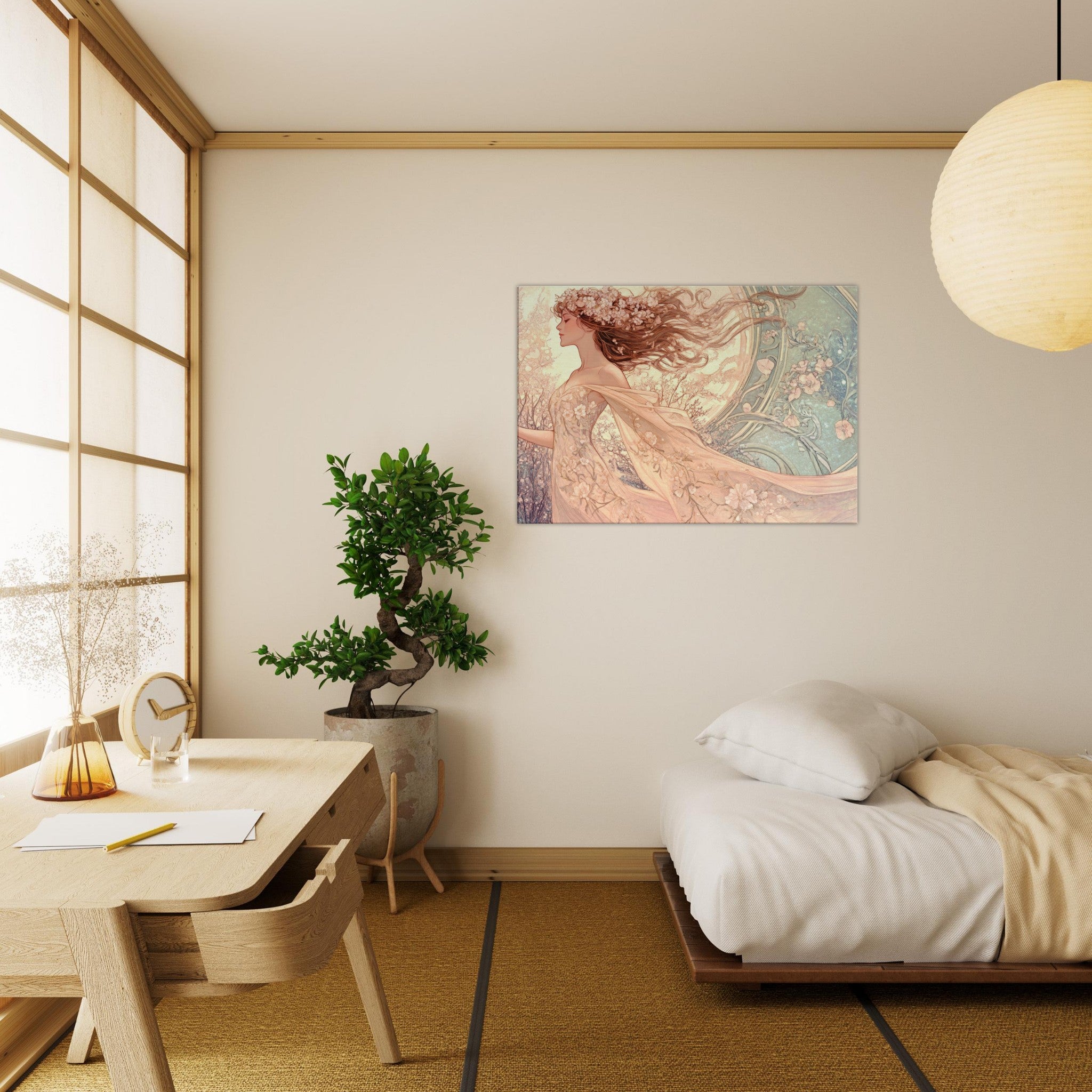 Canvas Landscape - Art Nouveau Enchanted Garden An Art Nouveau inst 6 - Shop Ai Art WebShop - Digital Art online Store